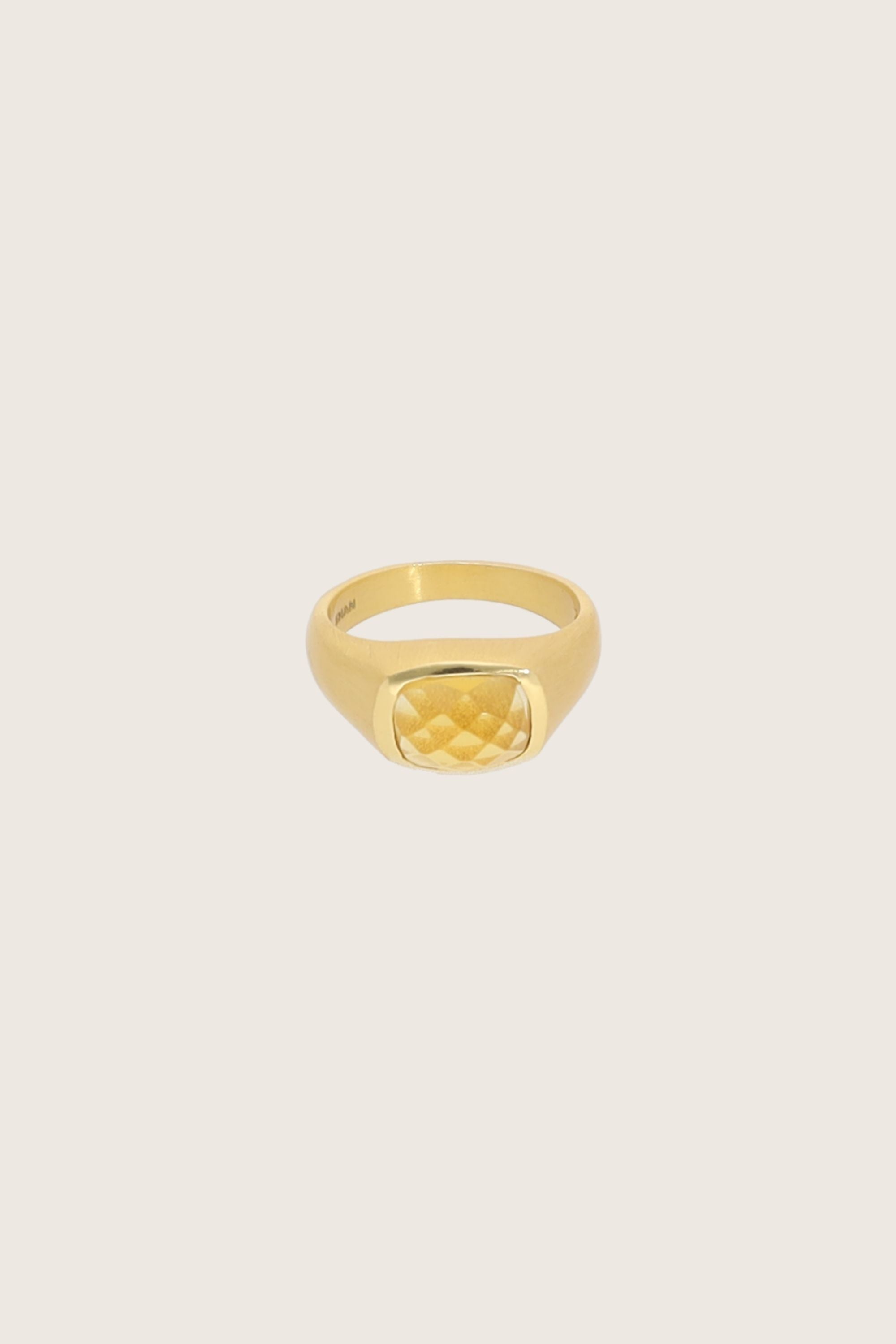 Lustrae 18K Recycled Fine Gold Plated Citrine Ring