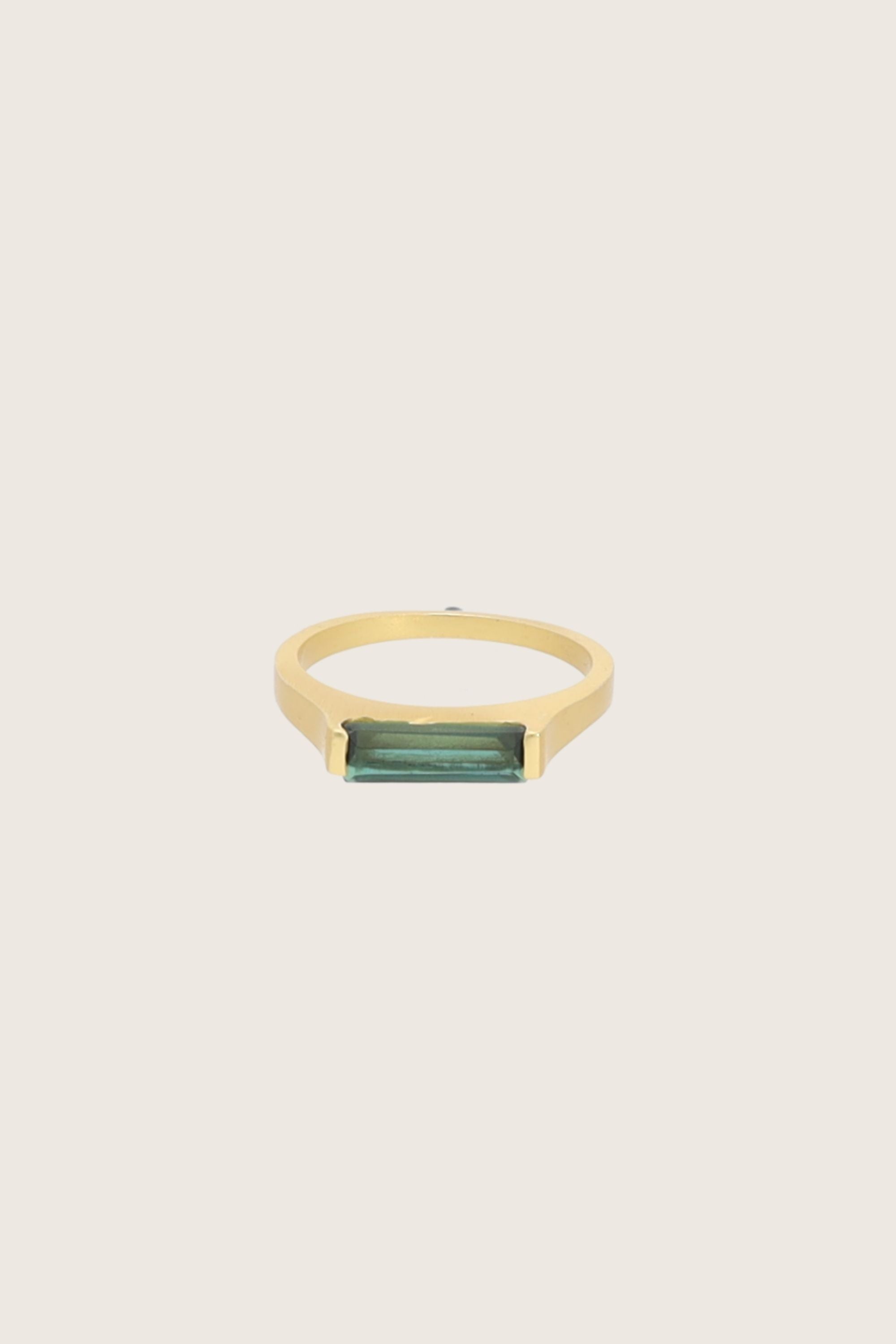 Tini 18K Recycled Fine Gold Plated Green Tourmaline Ring