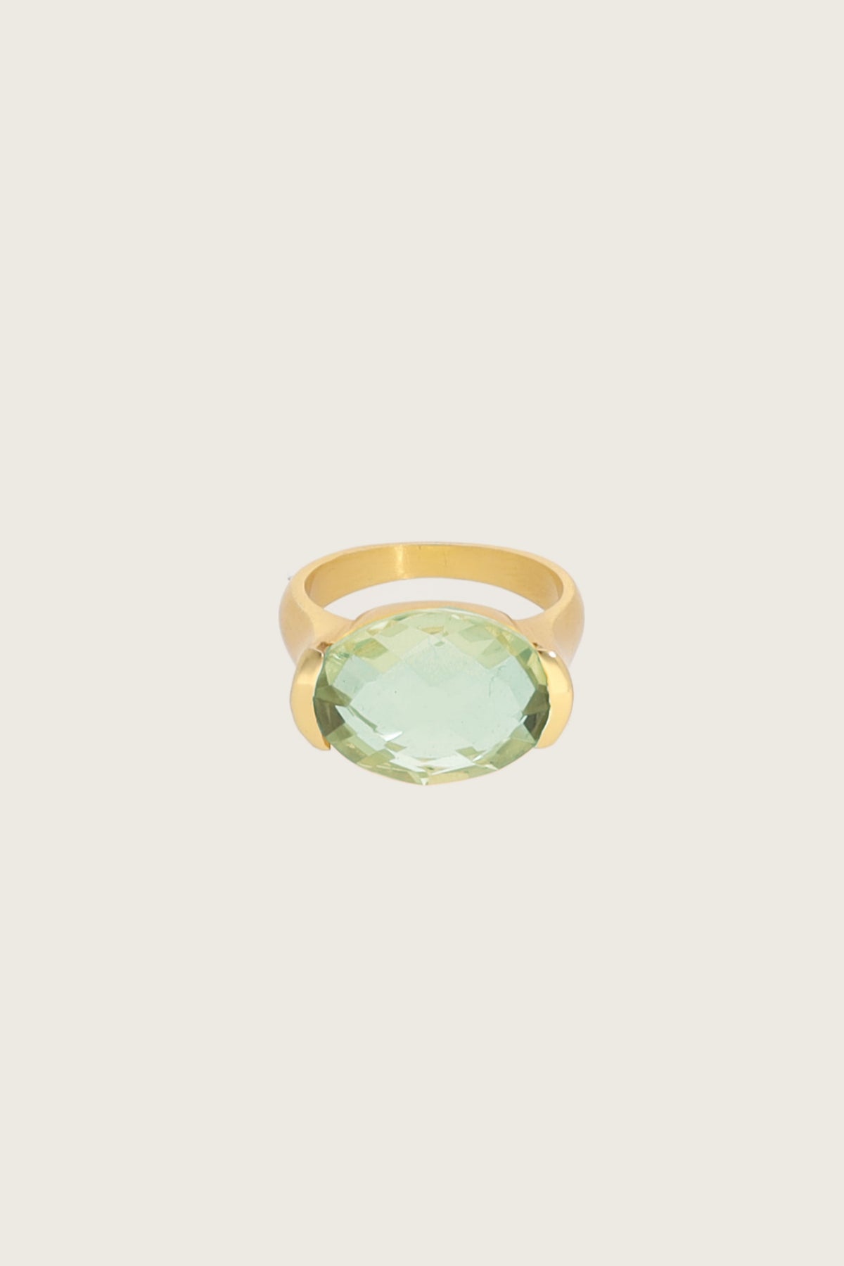 Ashni 18K Recycled Fine Gold Plated Green Amethyst Rings