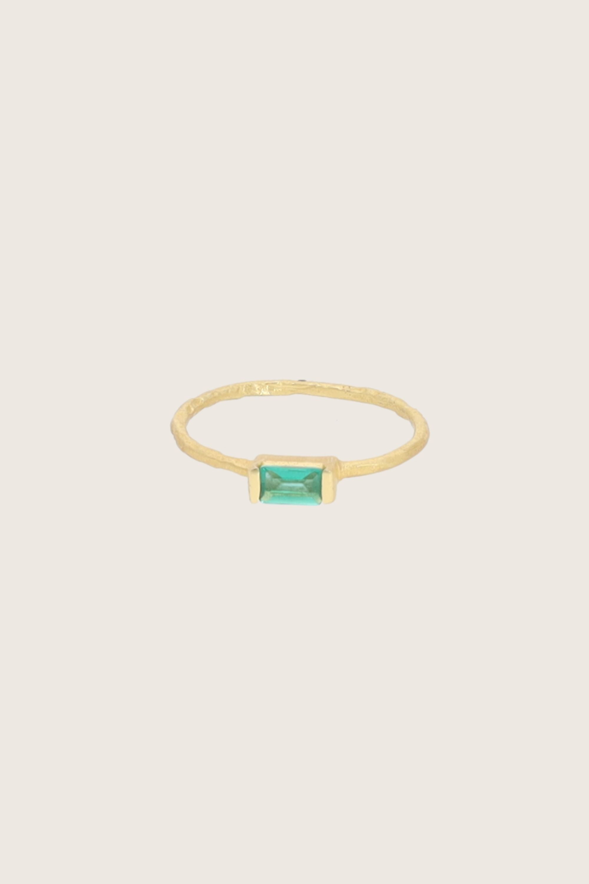Sati 18K Recycled Fine Gold Plated Green Tourmaline Ring