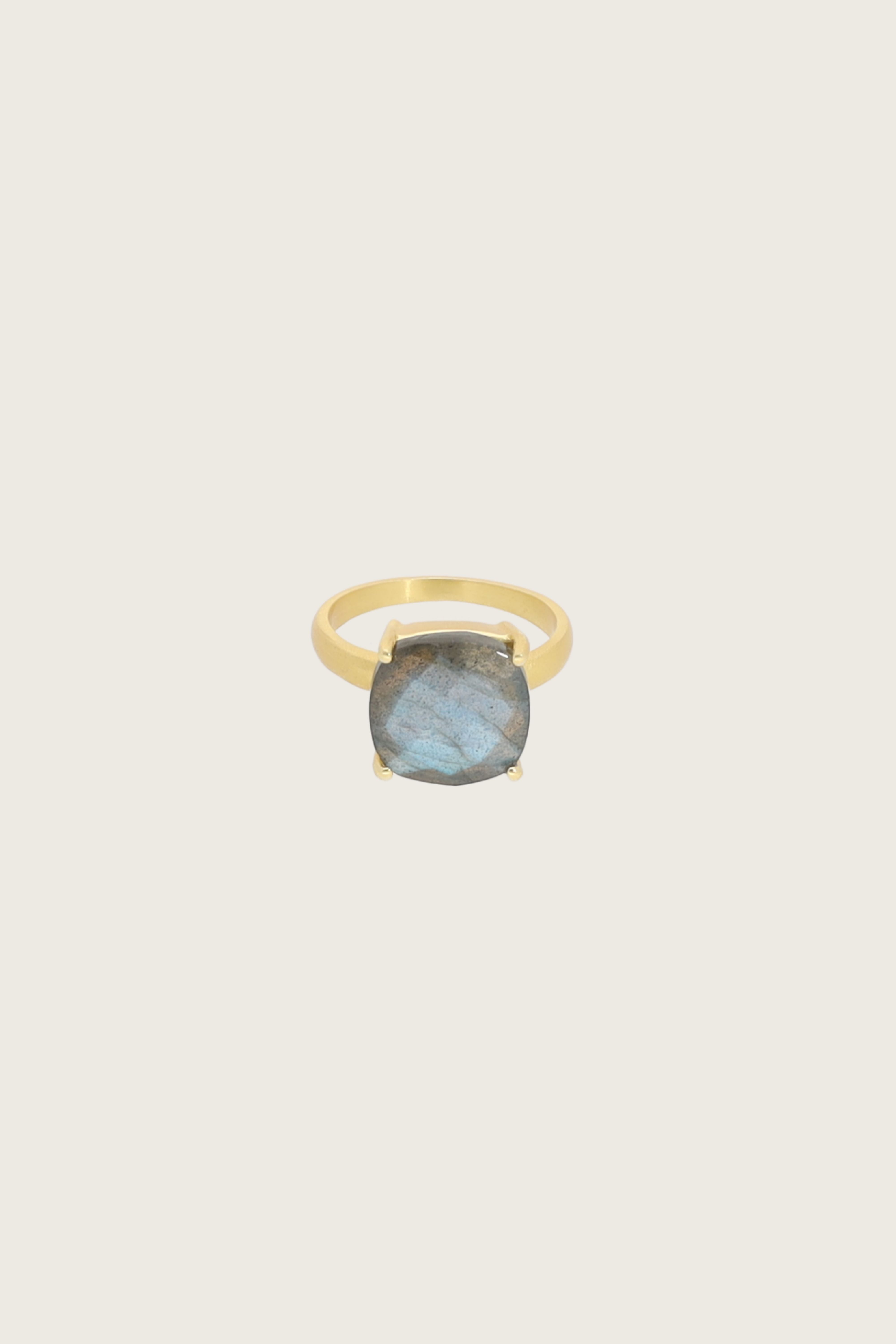Anel Manil em Ouro Fino Reciclado 18K Banhado a Ouro com Labradorite