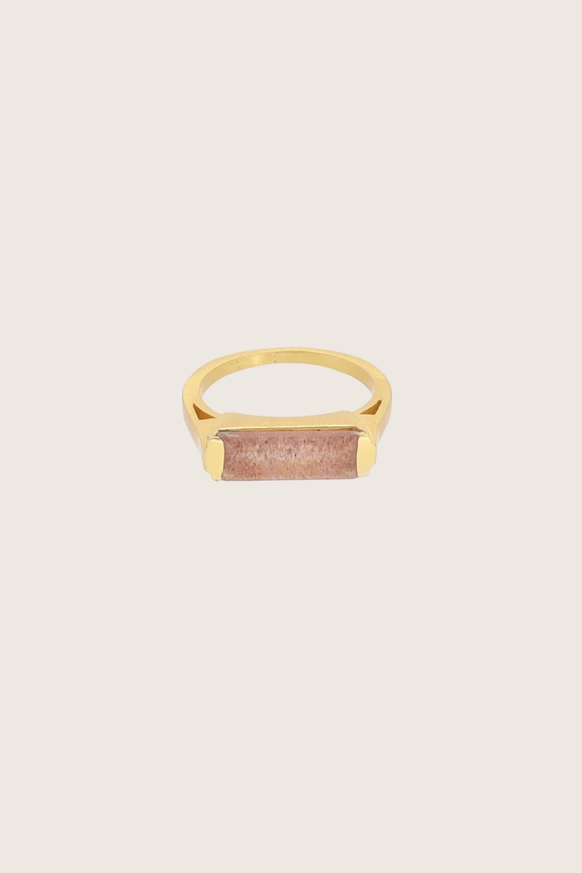 Geam 18K Recycled Fine Gold Plated Strawberry Quartz Ring