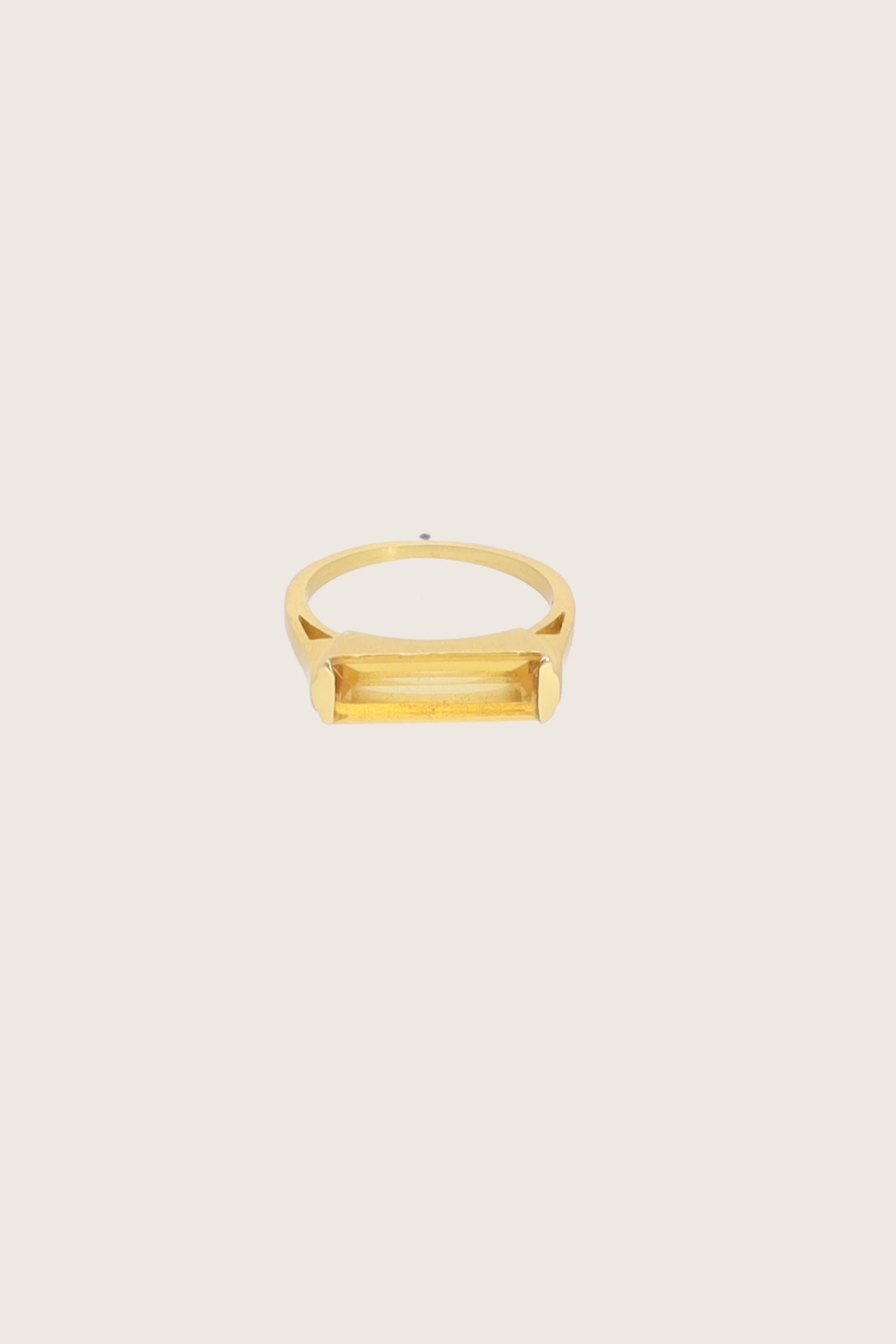 Geam 18K Recycled Fine Gold Plated Citrine Ring