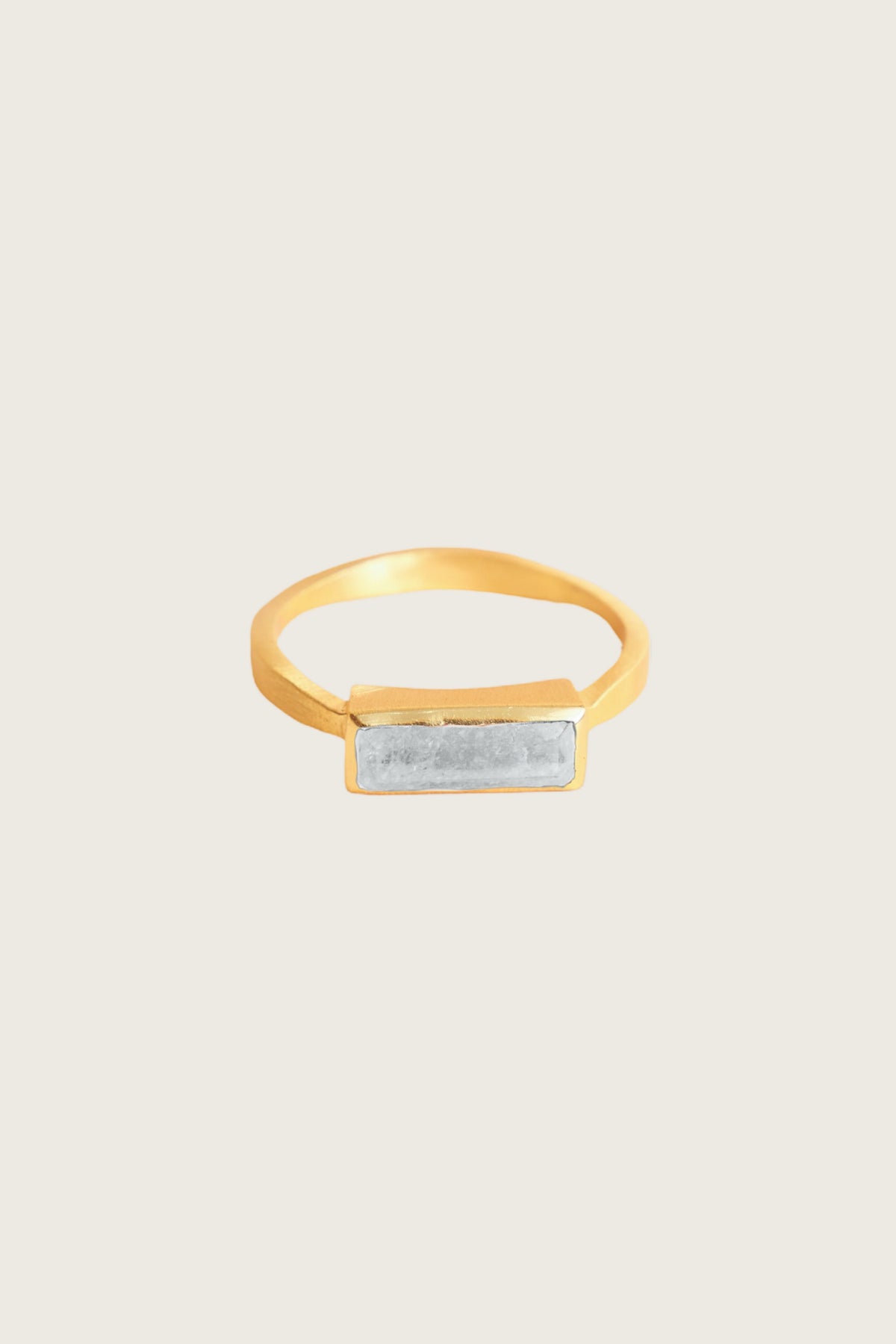 Najla 18K Recycled Fine Gold Plated Rainbow Moonstone Ring
