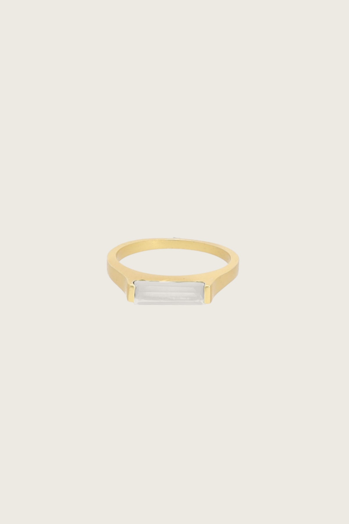 Tini 18K Recycled Fine Gold Plated Clear Quartz Ring