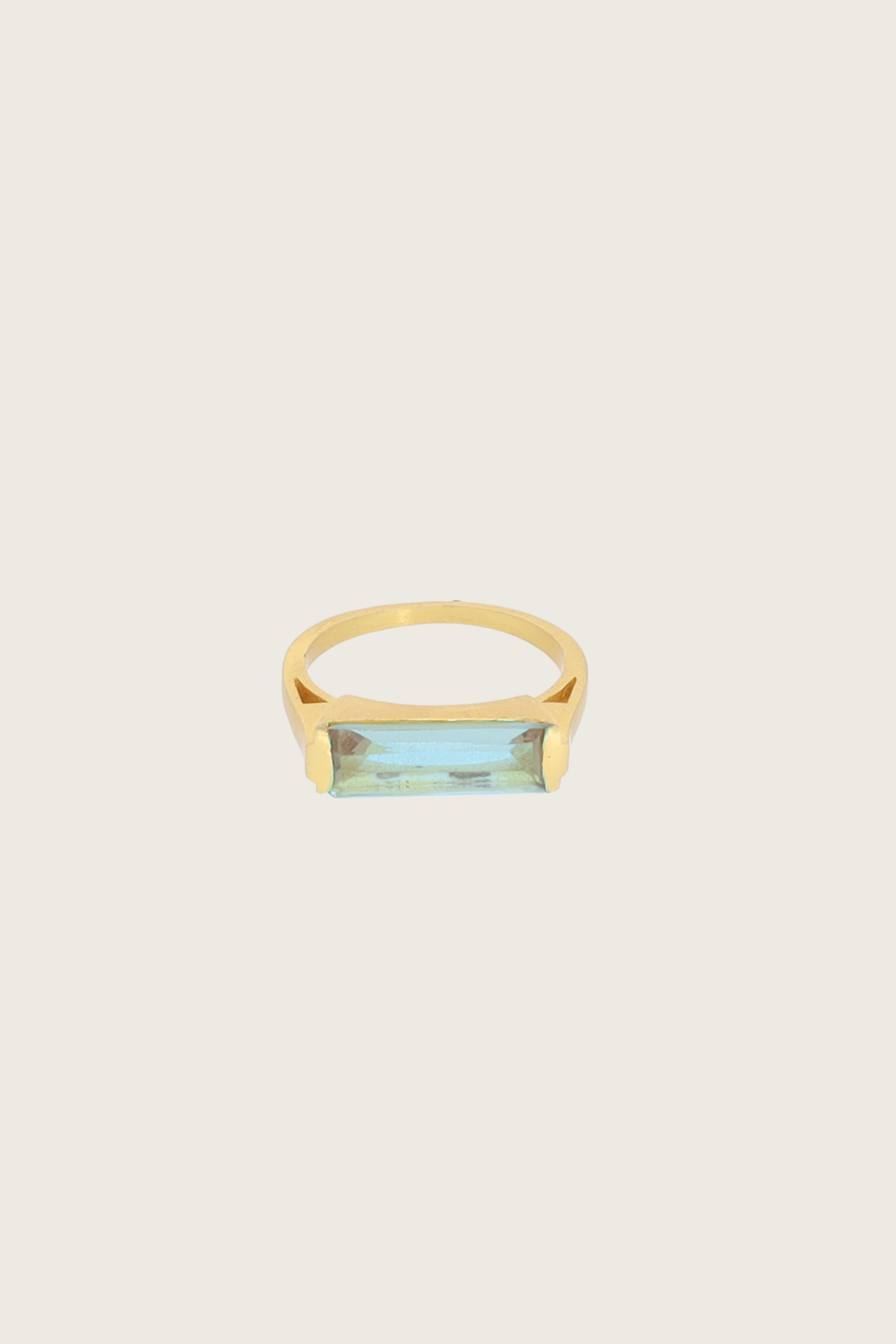 Geam 18K Recycled Fine Gold Plated Blue Topaz Ring
