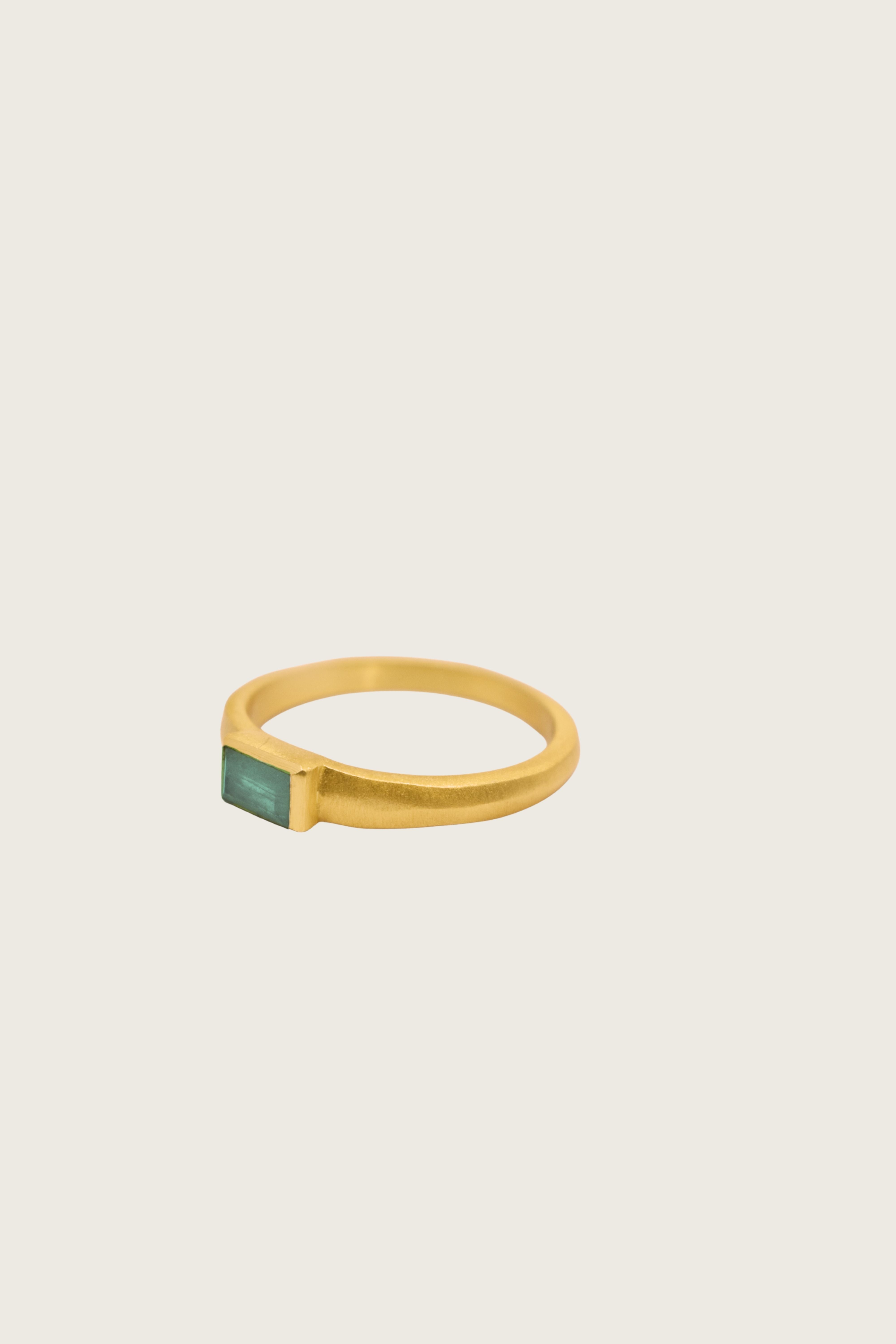 Zulea 18K Recycled Fine Gold Plated Green Tourmaline Ring