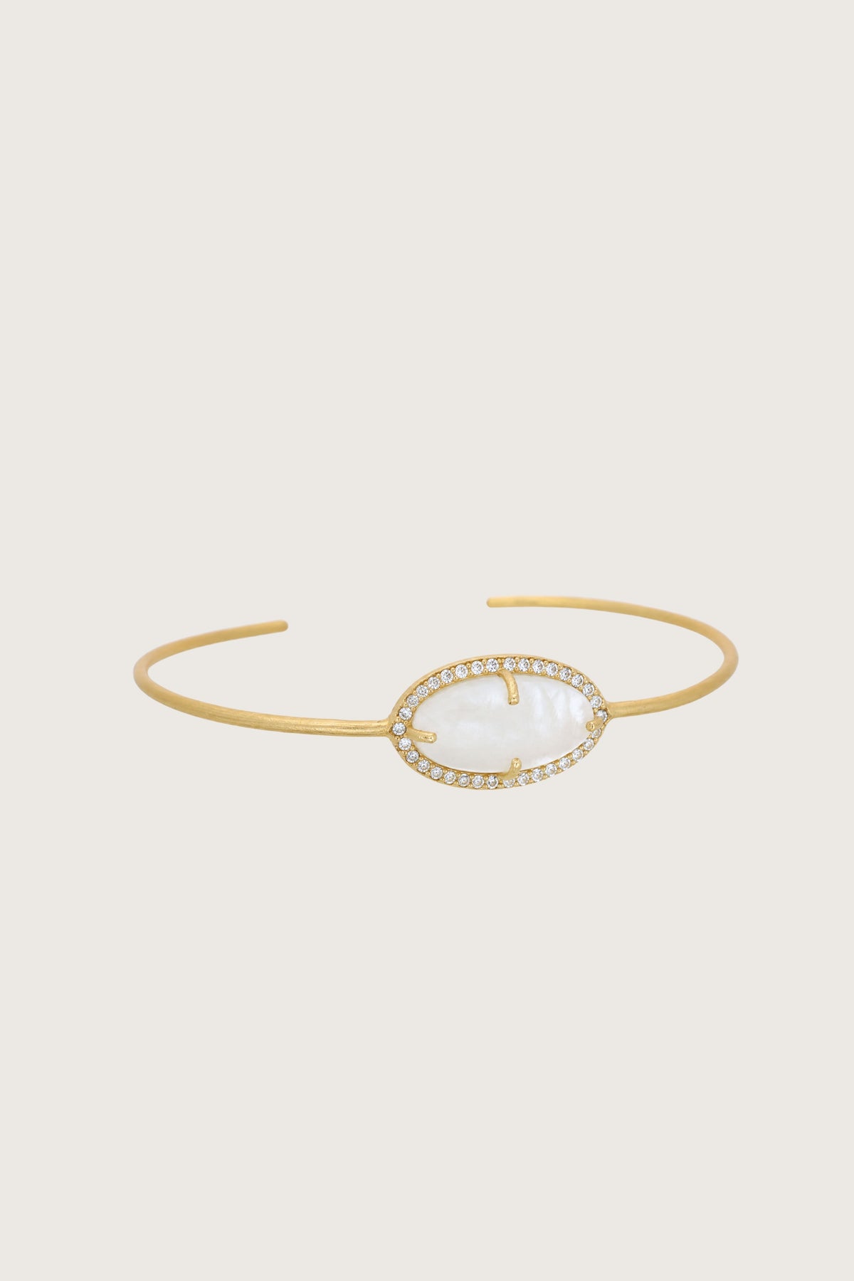 Bracciale Mata in pietra di luna arcobaleno, placcato in oro fino riciclato 18K, pietra di luna arcobaleno