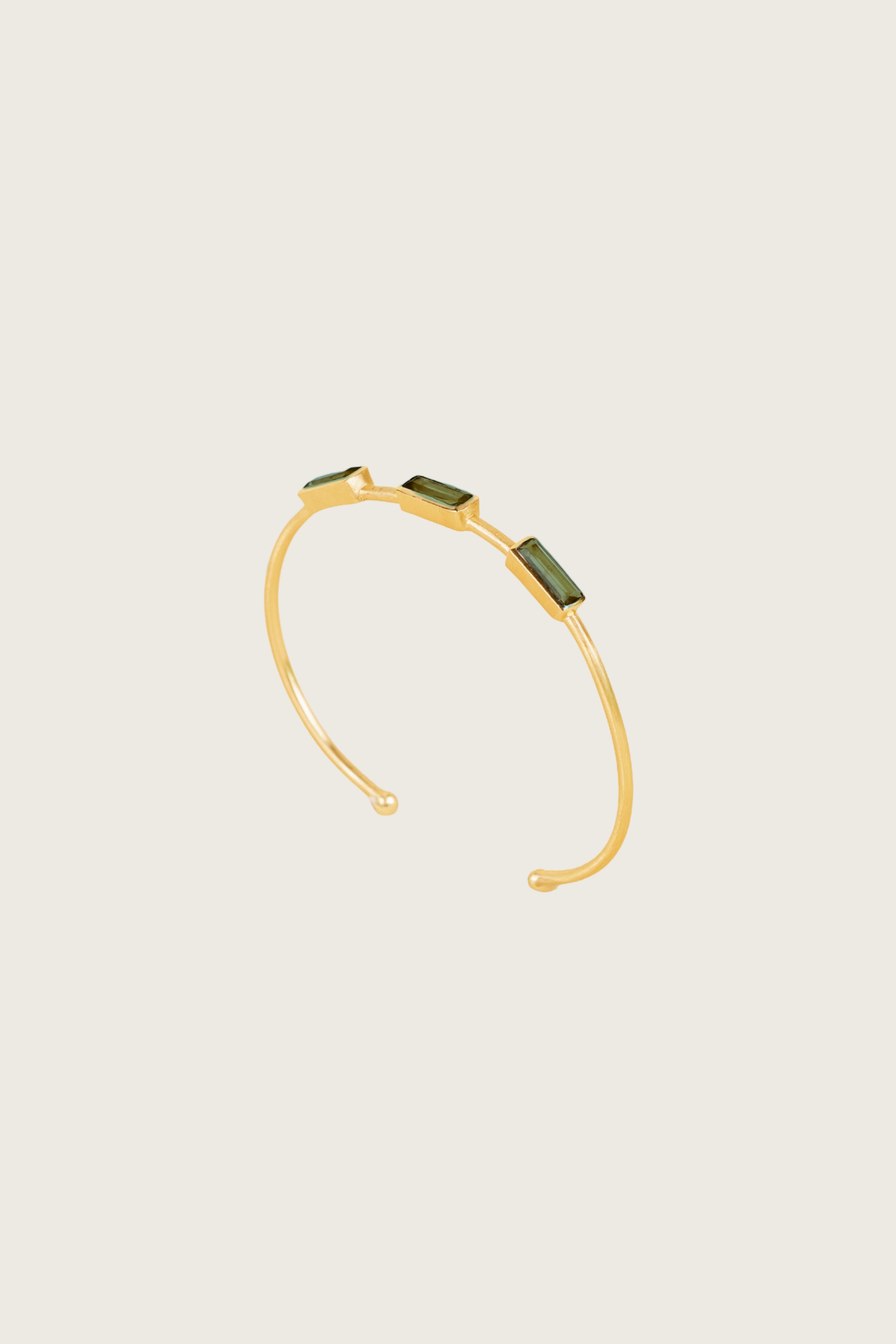 Tounai 18K Recycled Fine Gold Plated Green Tourmaline Bracelet