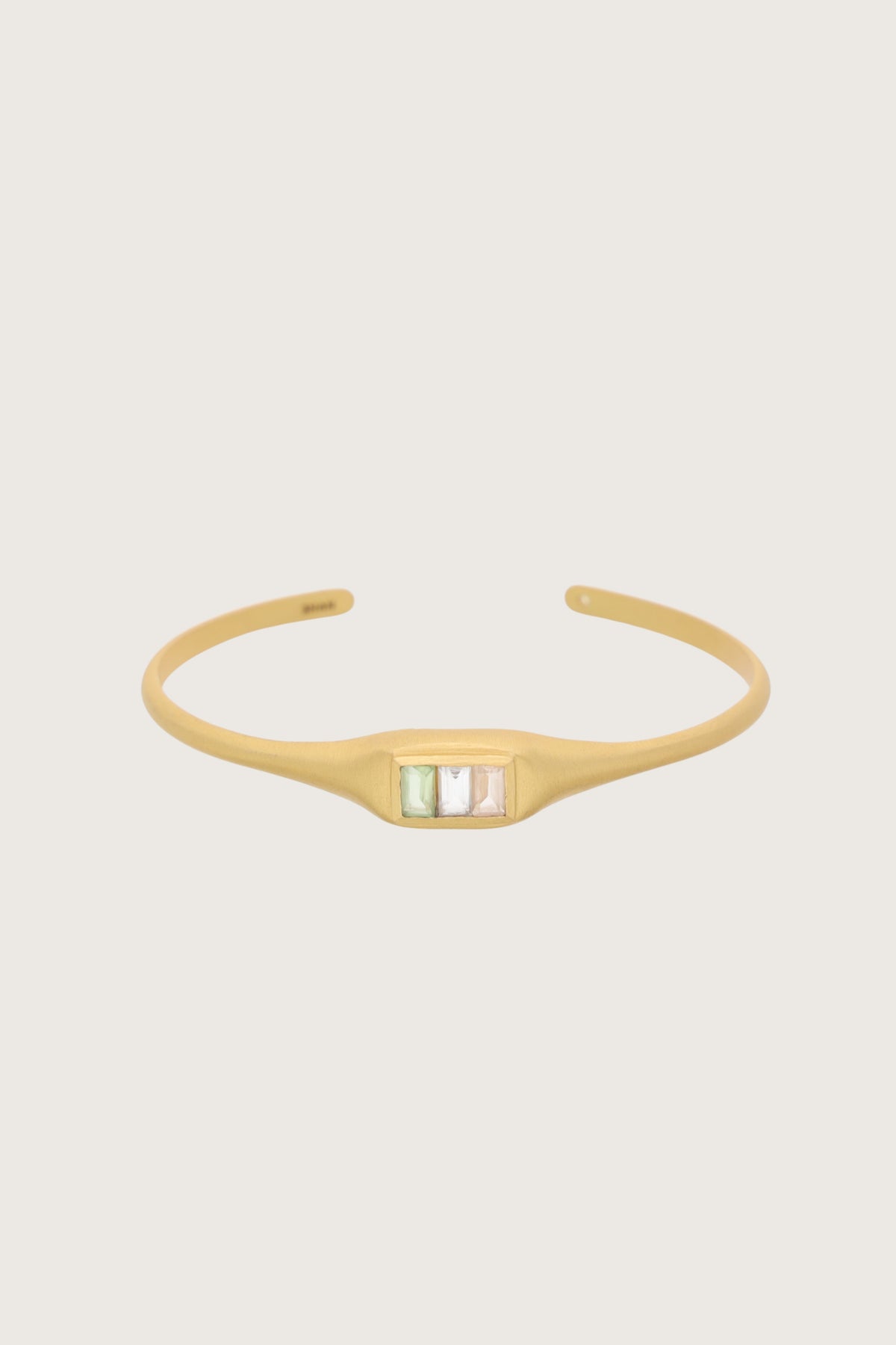 Bracciale Gradien con pietre multicolori, placcato in oro fino riciclato 18K, multicolore