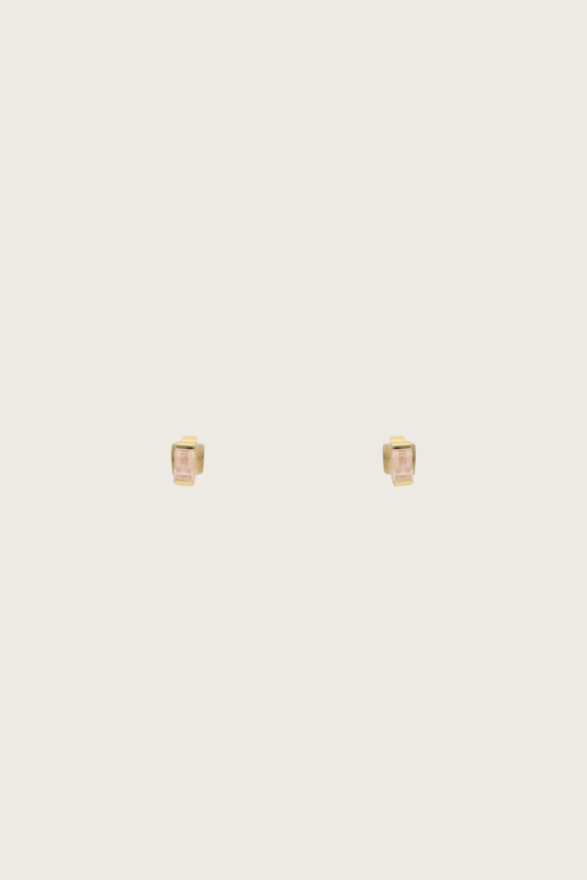 Siniu 18K Recycled Fine Gold Plated Morganite Earrings - 925 Silver Posts