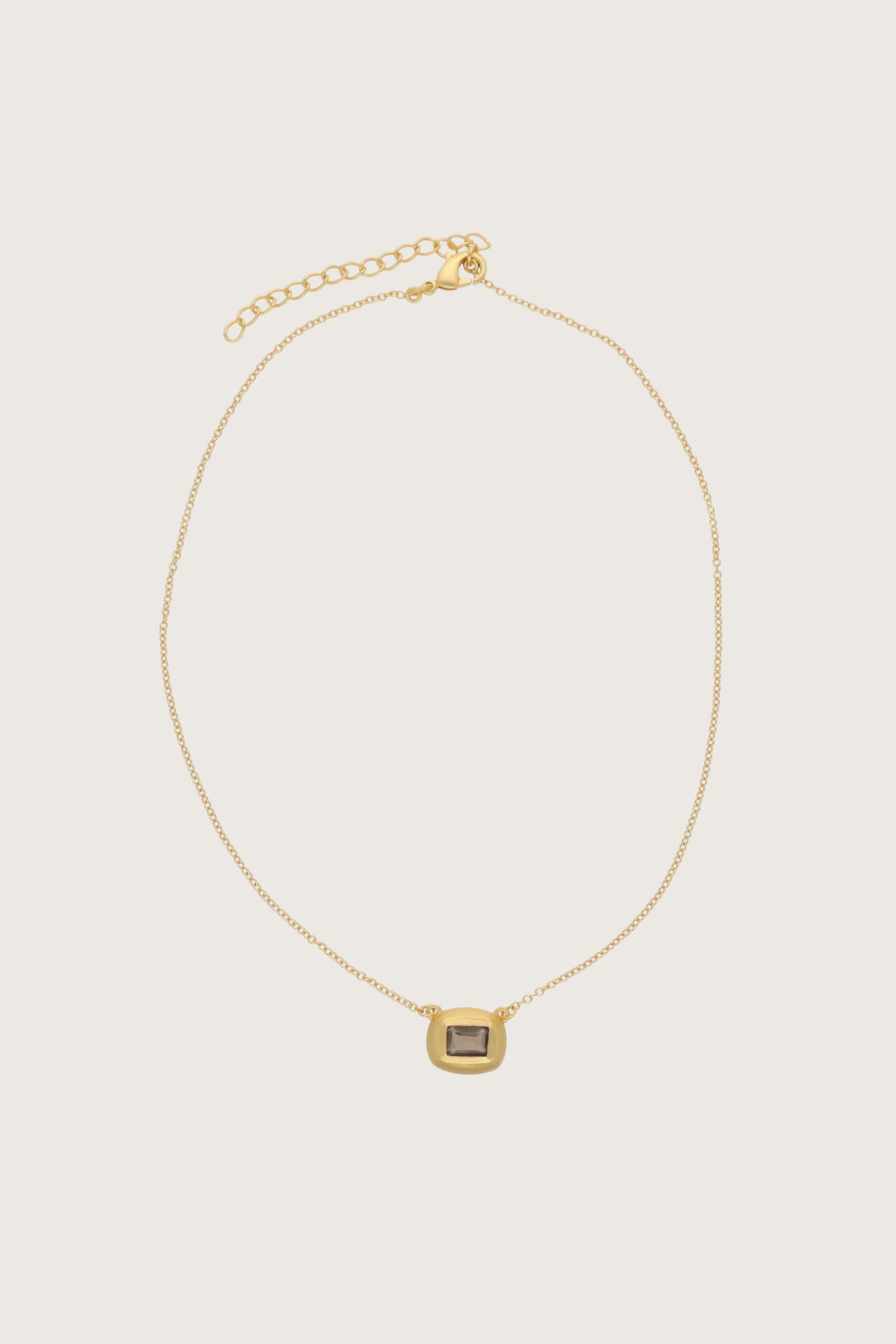 Collar Leher de topacio ahumado chapado en oro fino reciclado de 18K con topacio ahumado
