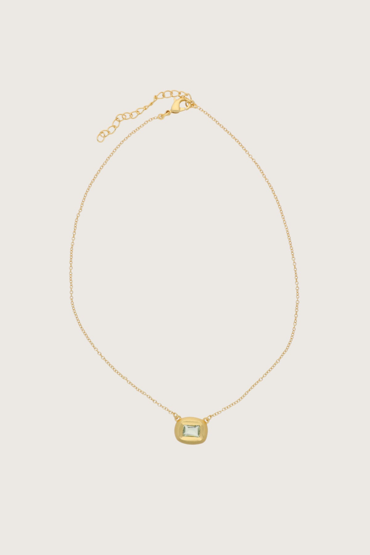 Collana Leher in ametista verde, placcata in oro fino riciclato 18K, ametista verde