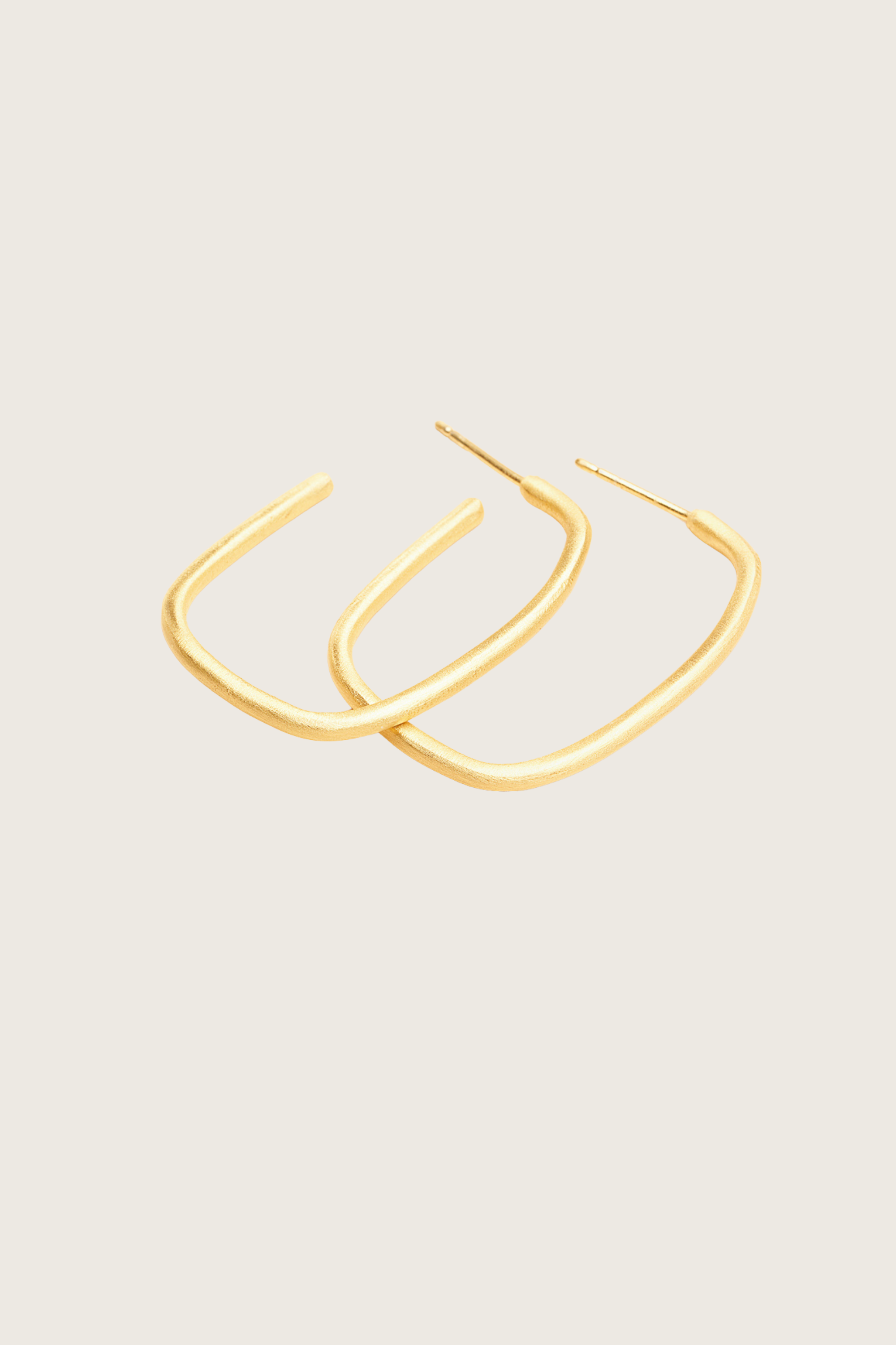 Pendientes Siria chapados en oro fino reciclado de 18K - postes de plata 925