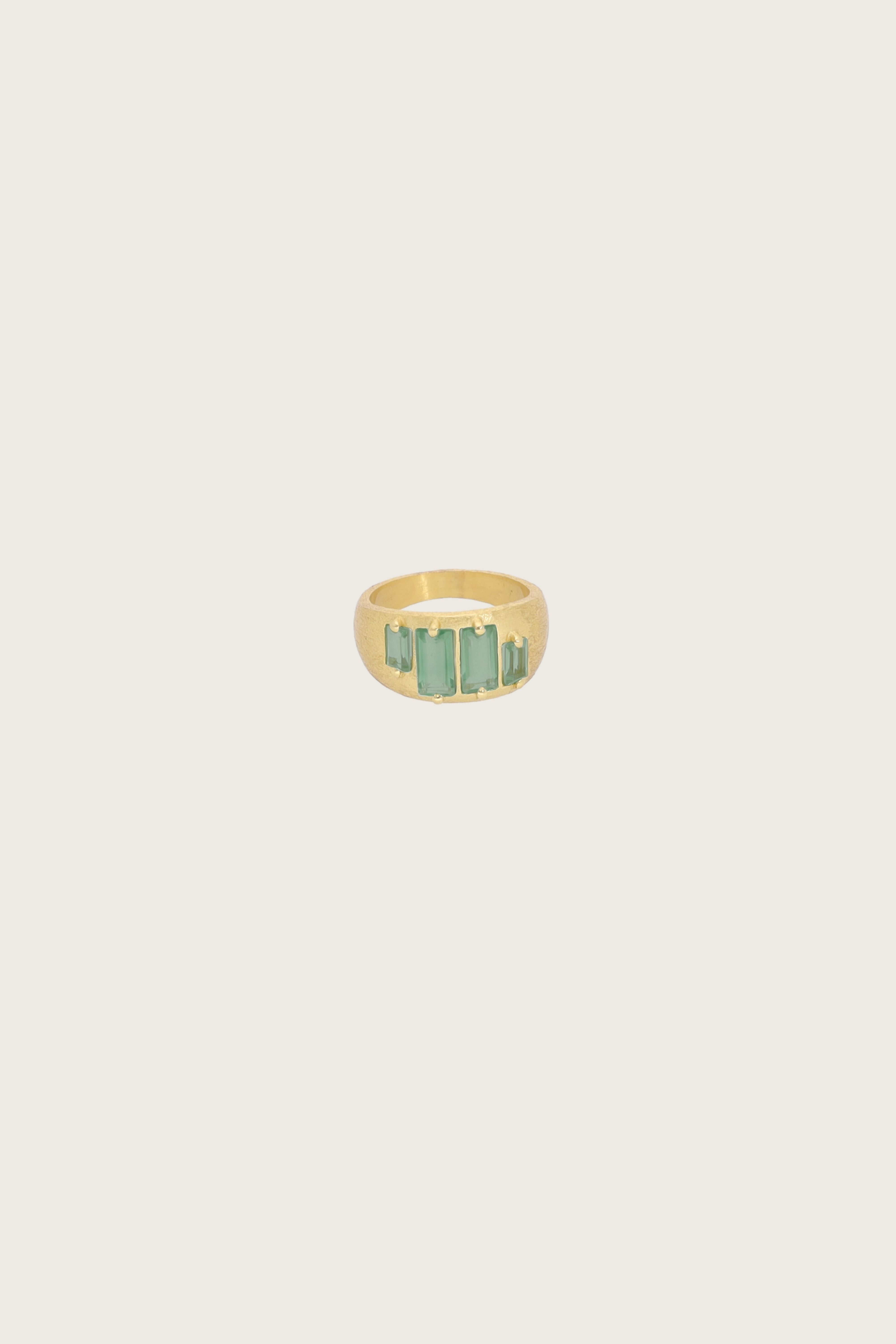 Velora 18K Recycled Fine Gold Plated Green Tourmaline Ring