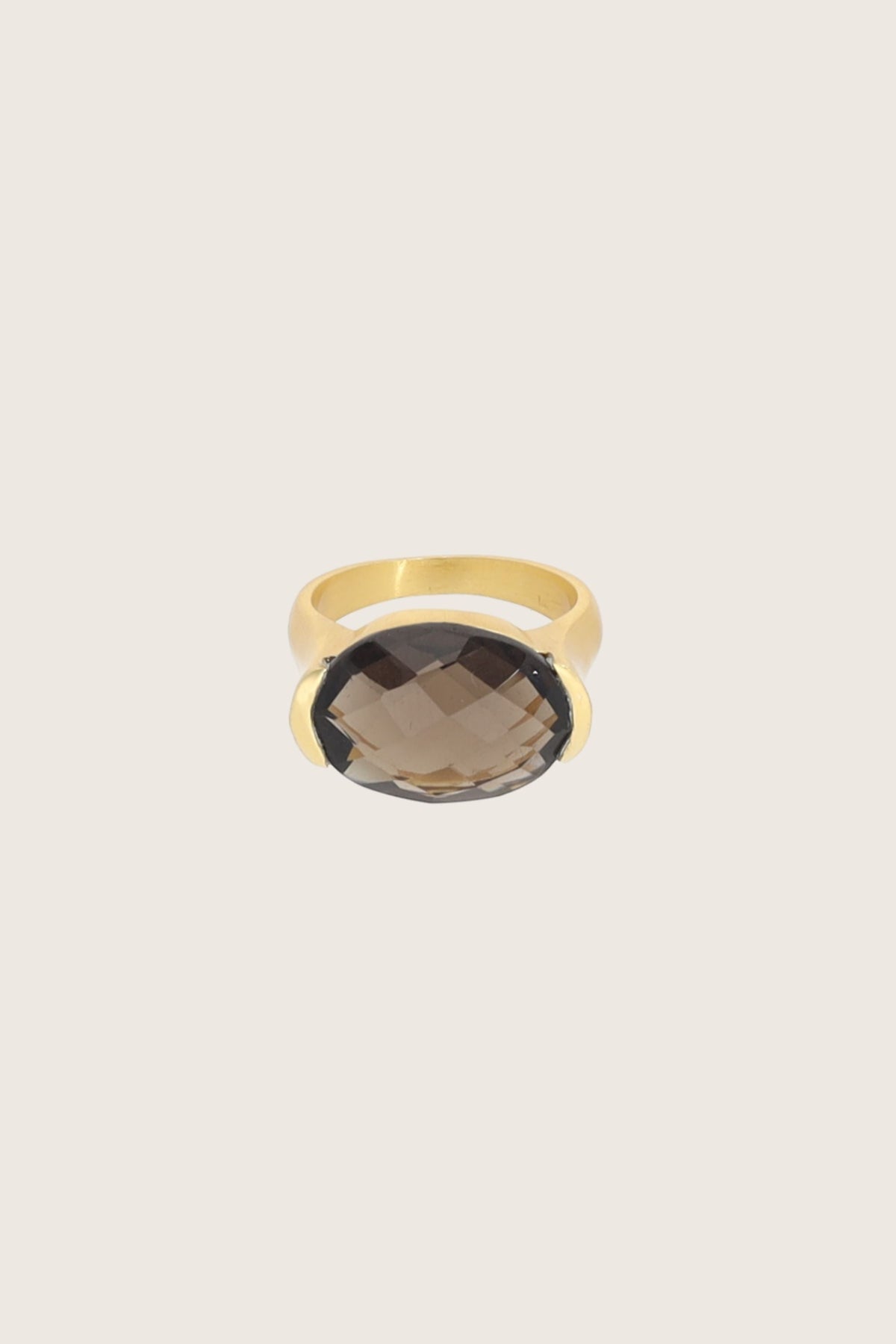 Ashni 18K Recycled Fine Gold Plated Smoky Topaz Rings