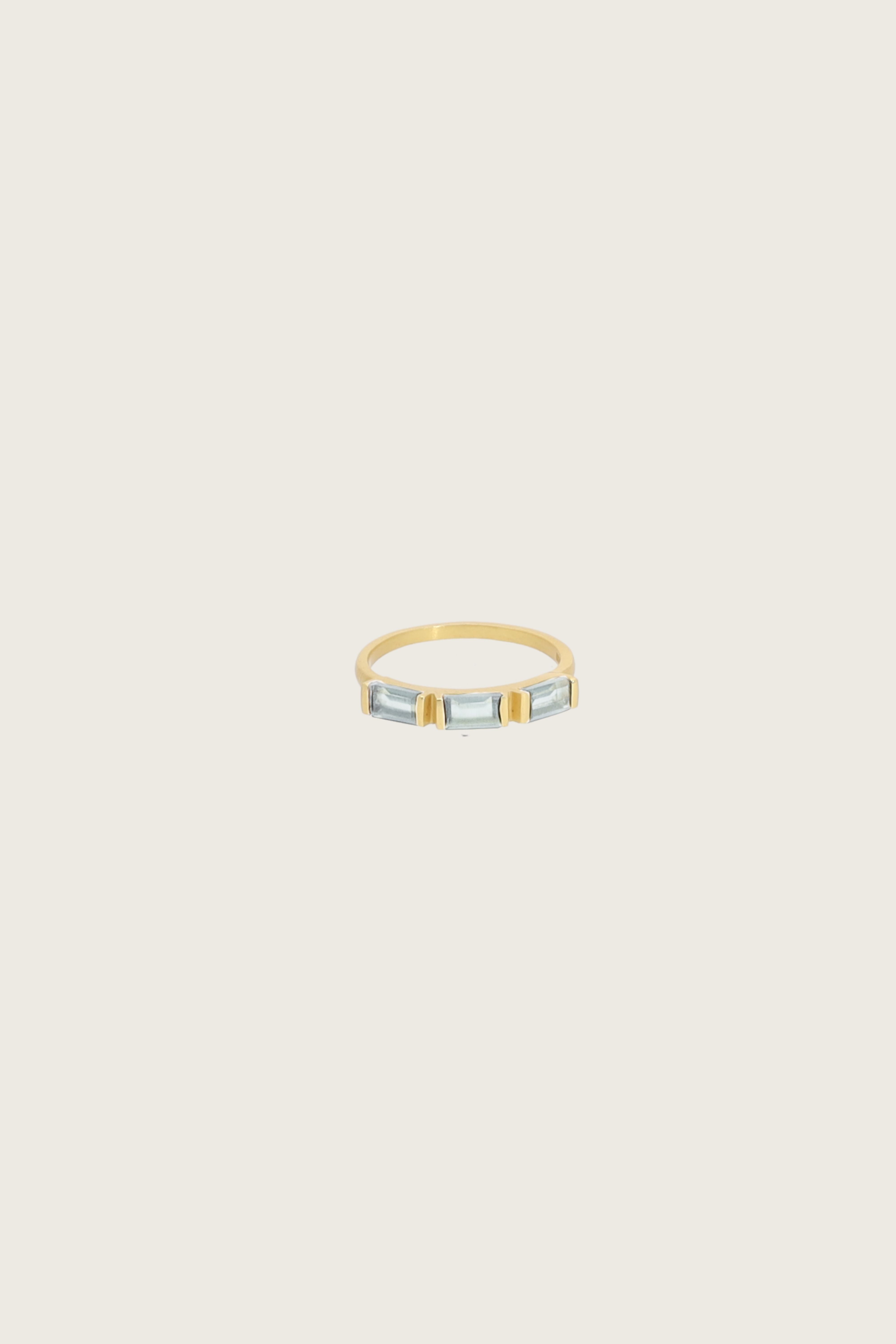 Faizi 18K Recycled Fine Gold Plated Blue-Topaz Ring