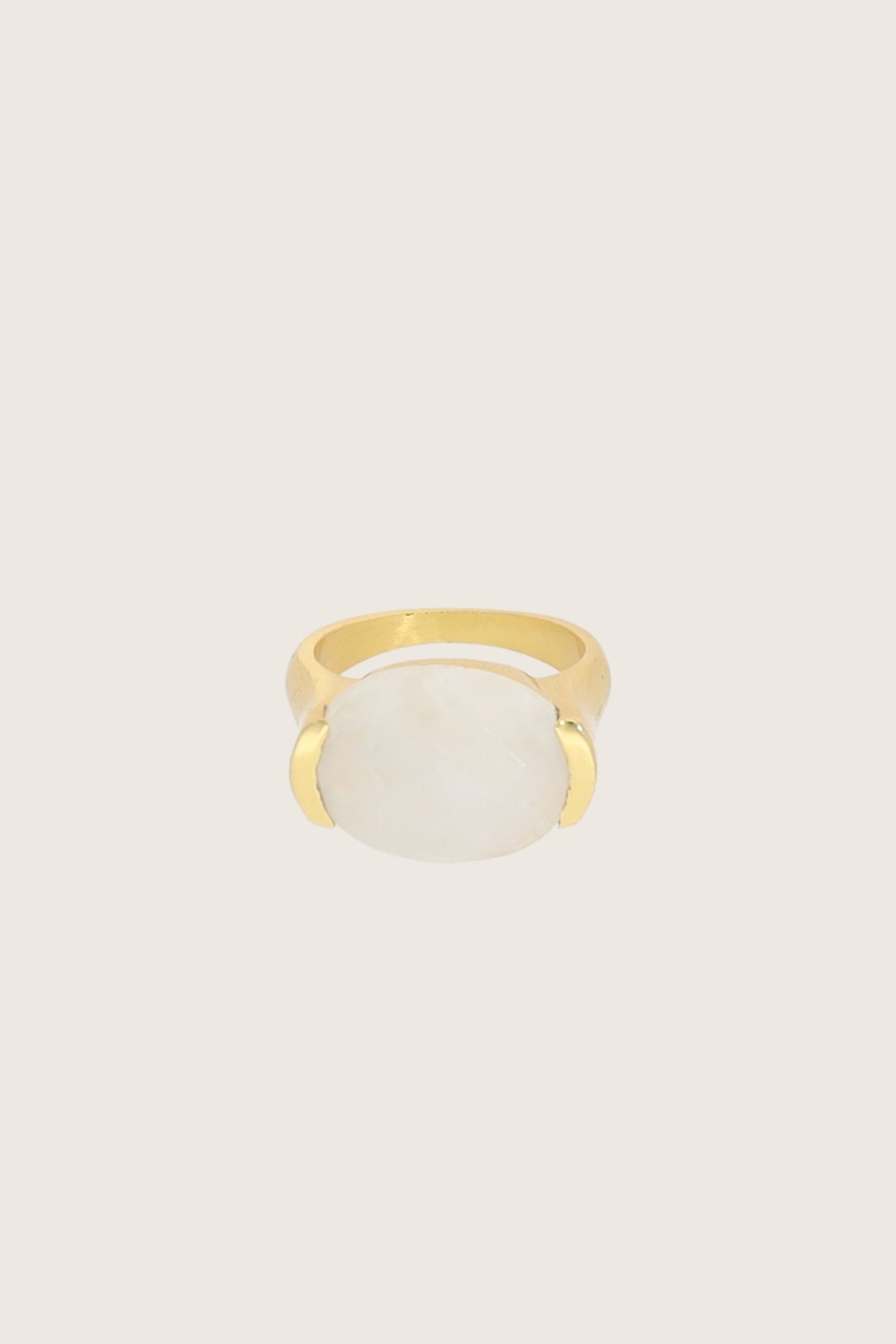 Ashni 18K Recycled Fine Gold Plated Rainbow Moonstone Rings