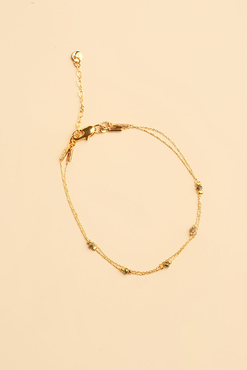 Posla 14K Gold Inlay Green Crystal Bracelet