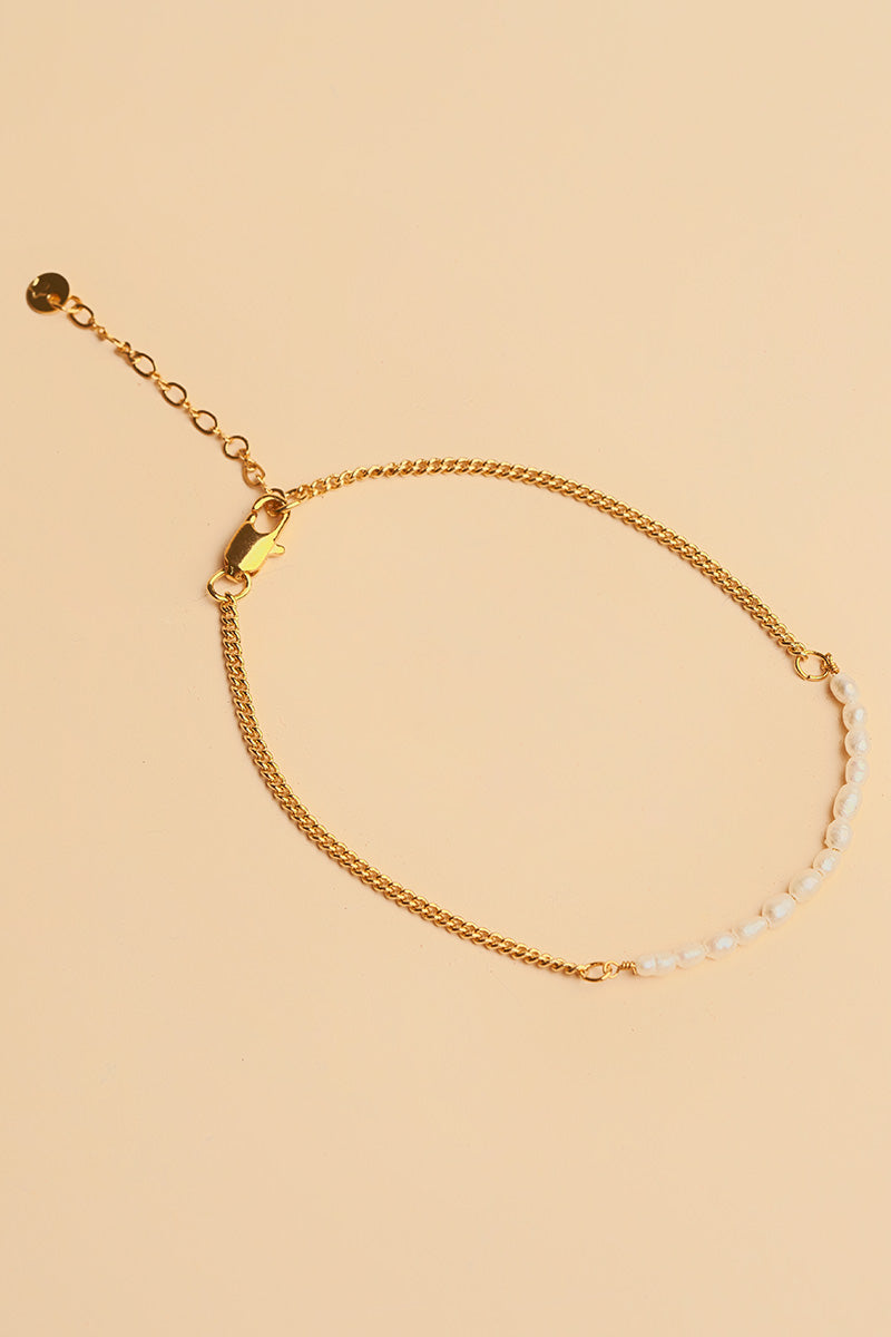 Mutiara 14K Gold Inlay Freshwater Pearl Bracelet