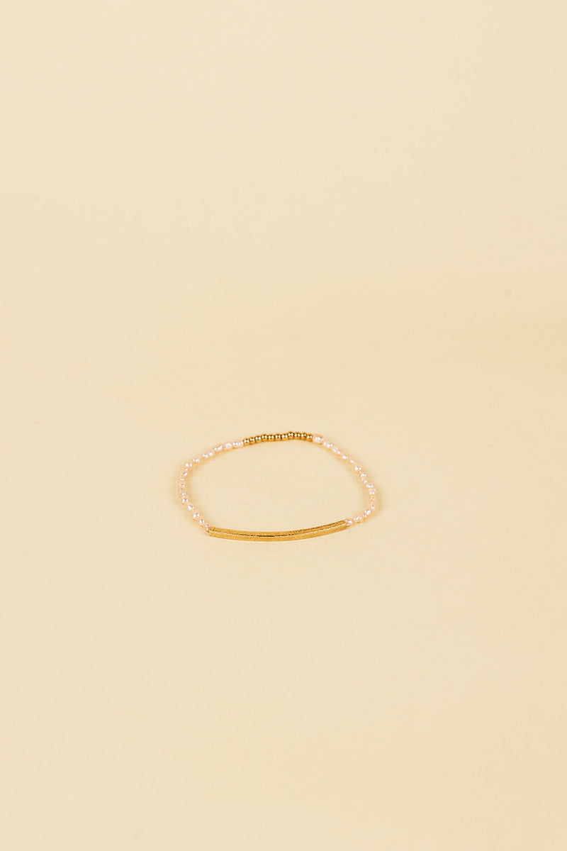 Josi 14K Gold Inlay Rose Pearl Bracelet