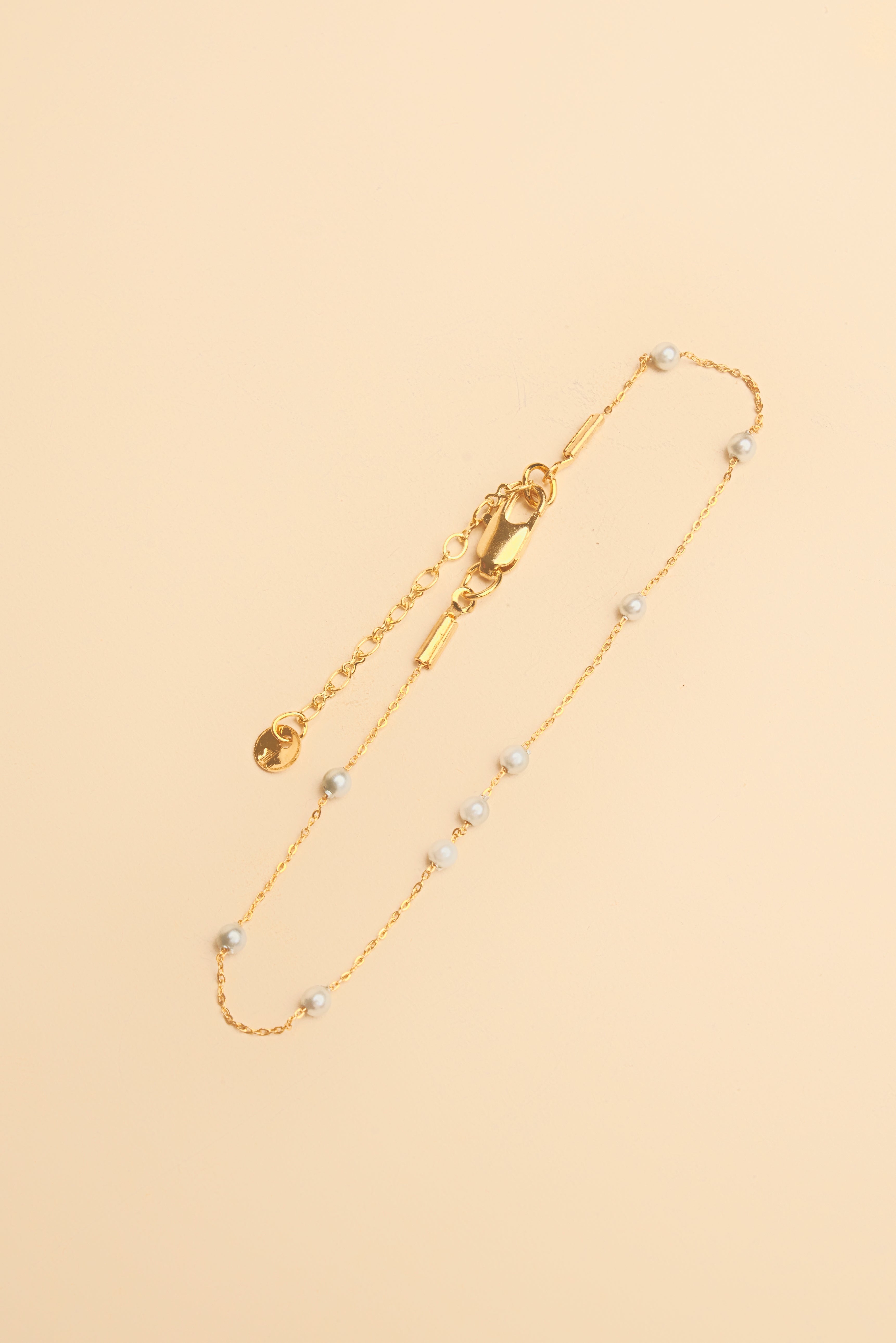Yusi 14K Gold Inlay Grey Pearl Bracelet