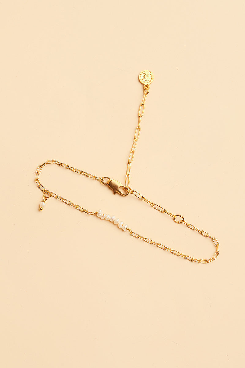 Jete 14K Gold Inlay Freshwater Pearl Bracelet