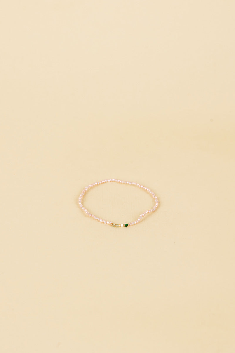 Roulia 14K Gold Inlay Rose Pearl Bracelet