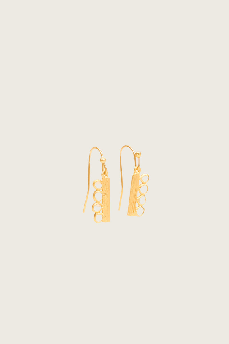 Illius 18K Recycled Fine Gold Plated Polki Diamond Earrings - 925 Silver Posts