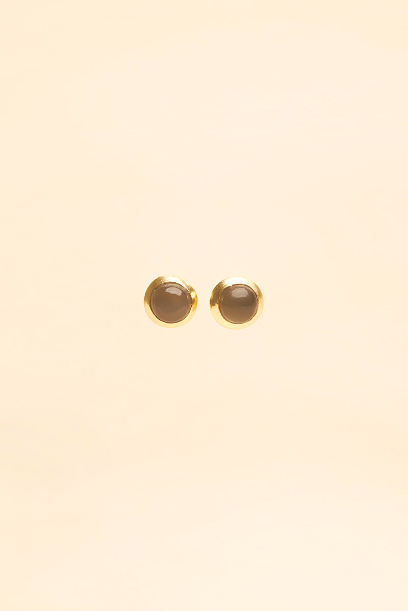 Karana 18K Recycled Fine Gold Plated Black Onyx Earrings - 925 Silver Posts