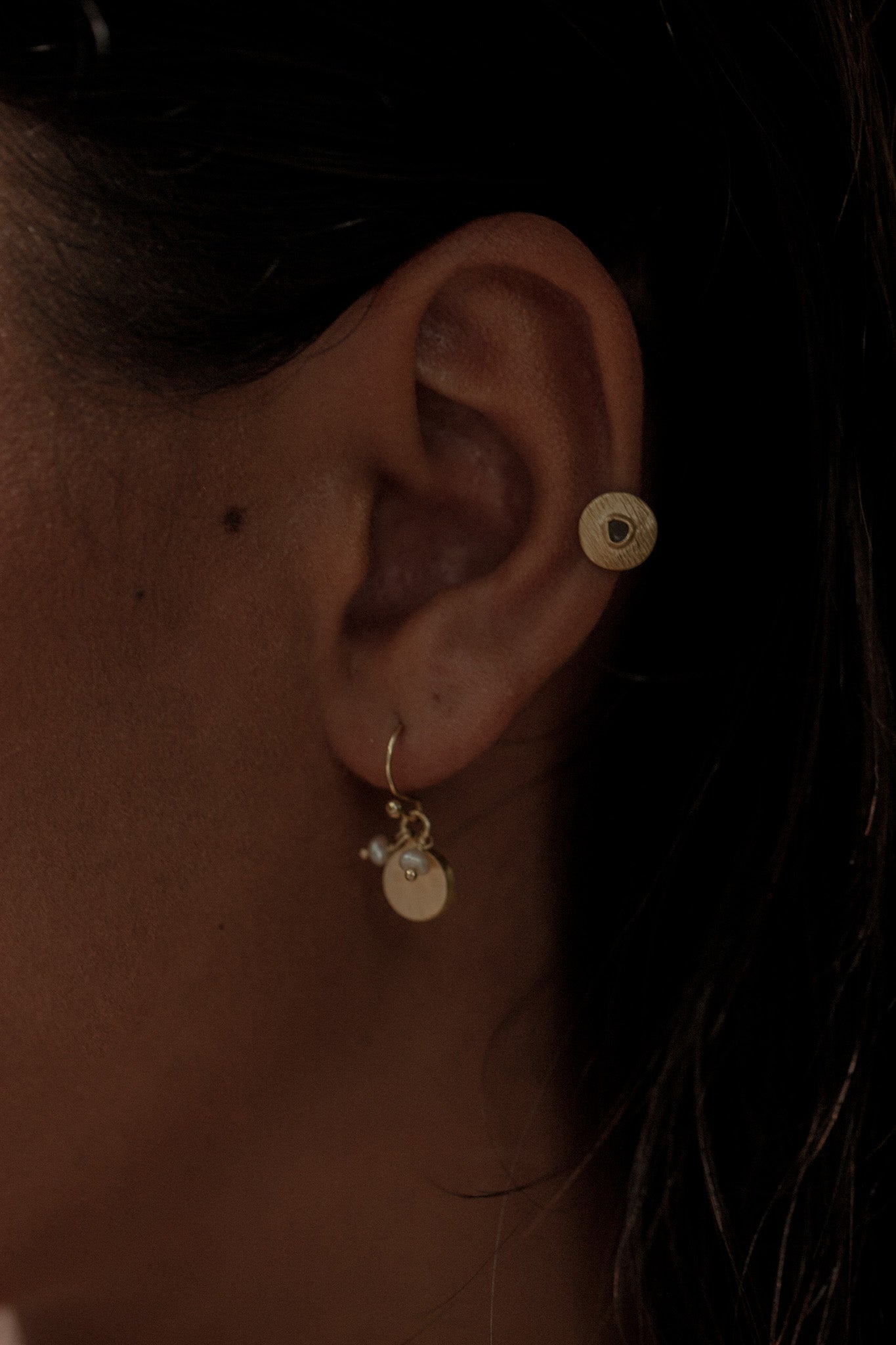 Aimara 18K Recycled Fine Gold Plated Polki Diamond Earrings - 925 Silver Posts