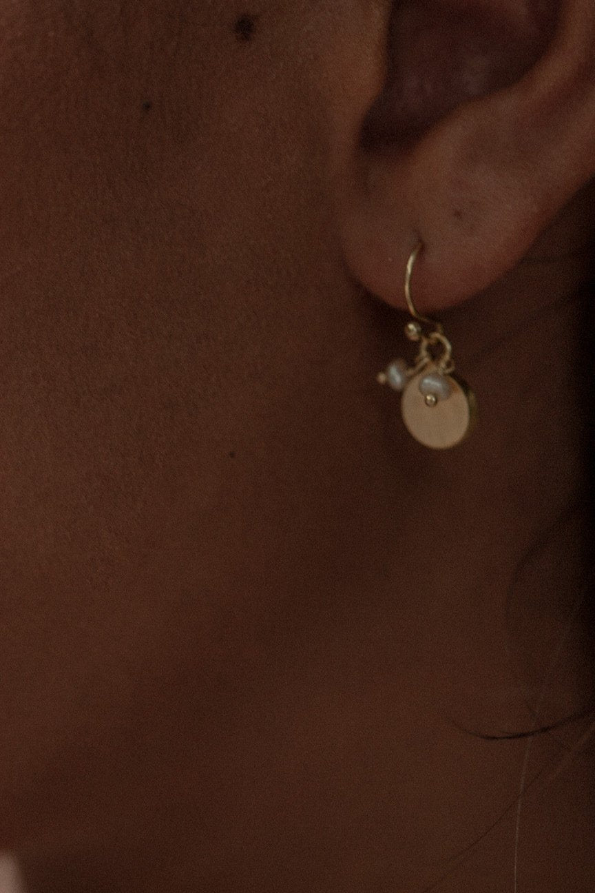 Taina 18K Recycled Fine Gold Plated Pearl Earrings - 925 Silver Posts