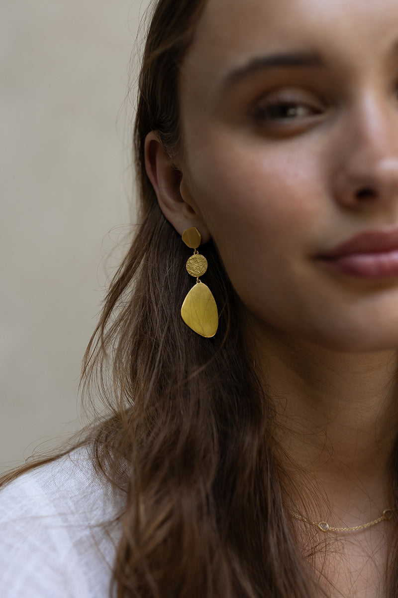 Tinulo 18K Recycled Fine Gold Plated Earrings - 925 Silver Posts