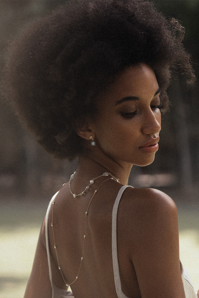 Chou 18K Recycled Fine Gold Plated Pearl Earrings - 925 Silver Posts