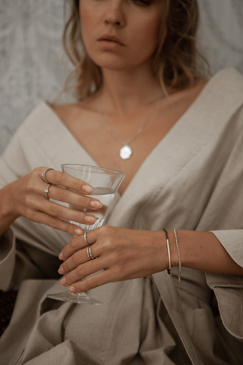 Josi 14K Gold Inlay Rose Pearl Bracelet