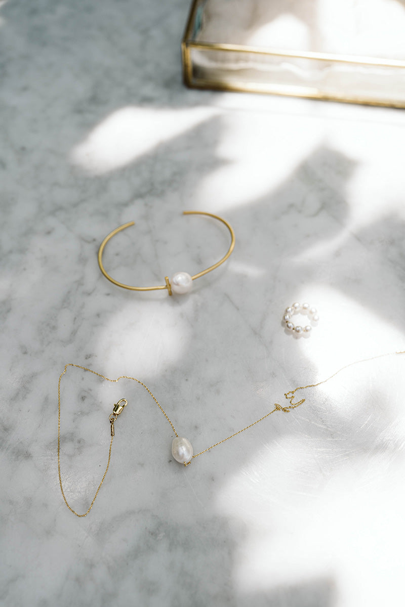 Murnia 18K Recycled Fine Gold Plated Pearl Bracelet