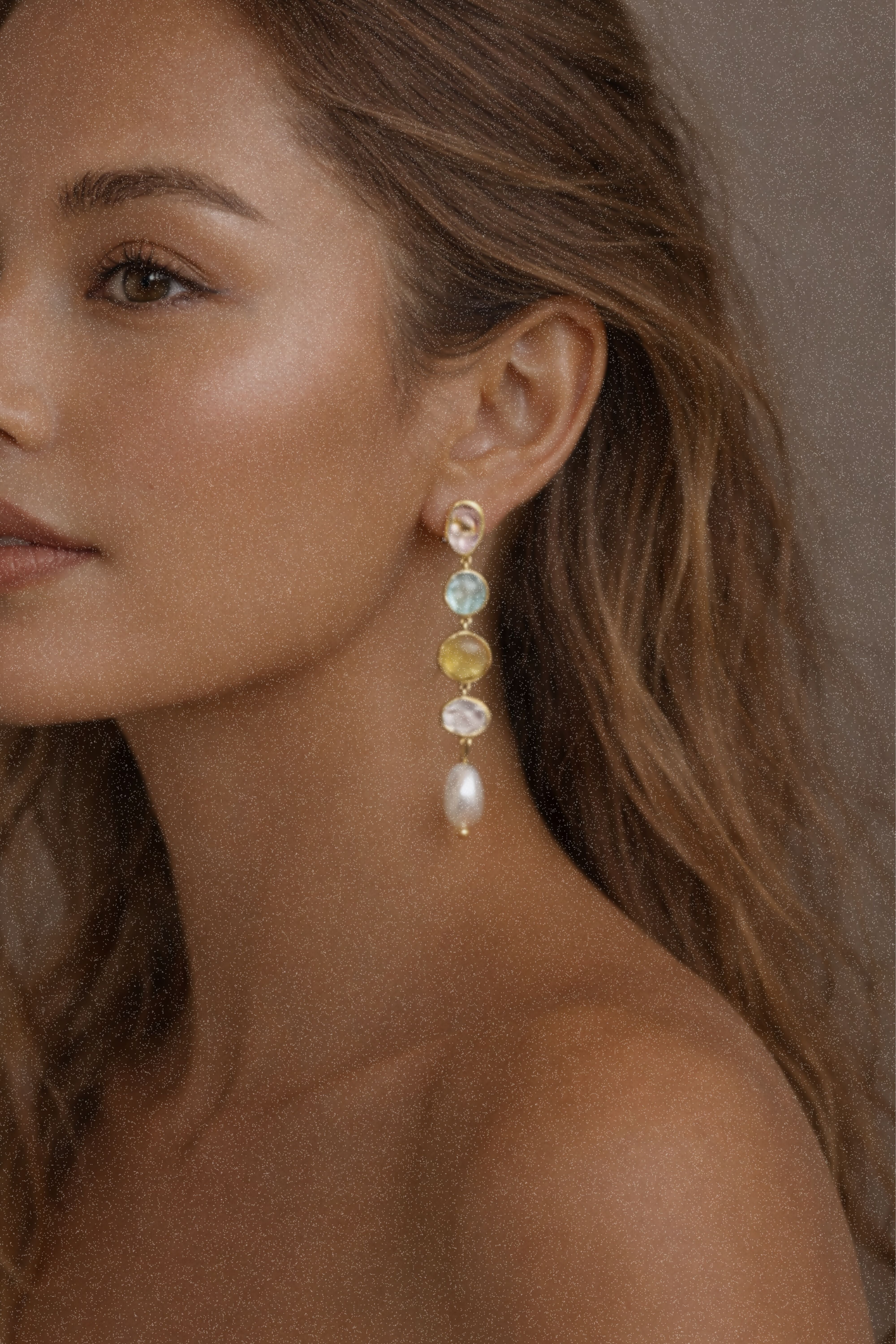 Minae 18K Recycled Fine Gold Plated Freshwater Pearl Earrings - 925 Silver Posts