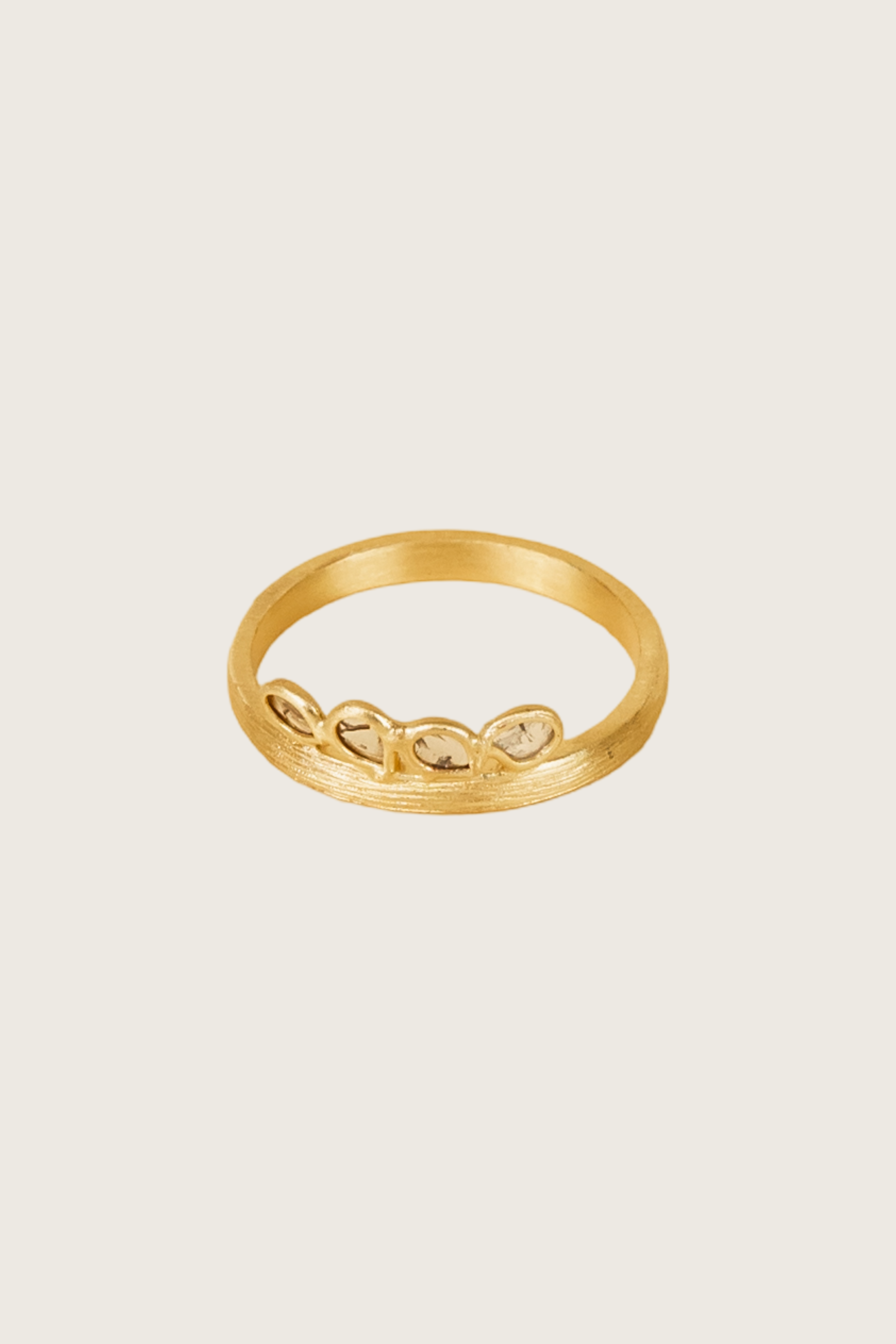 Aimana 18K Recycled Fine Gold Plated Polki Diamond Ring