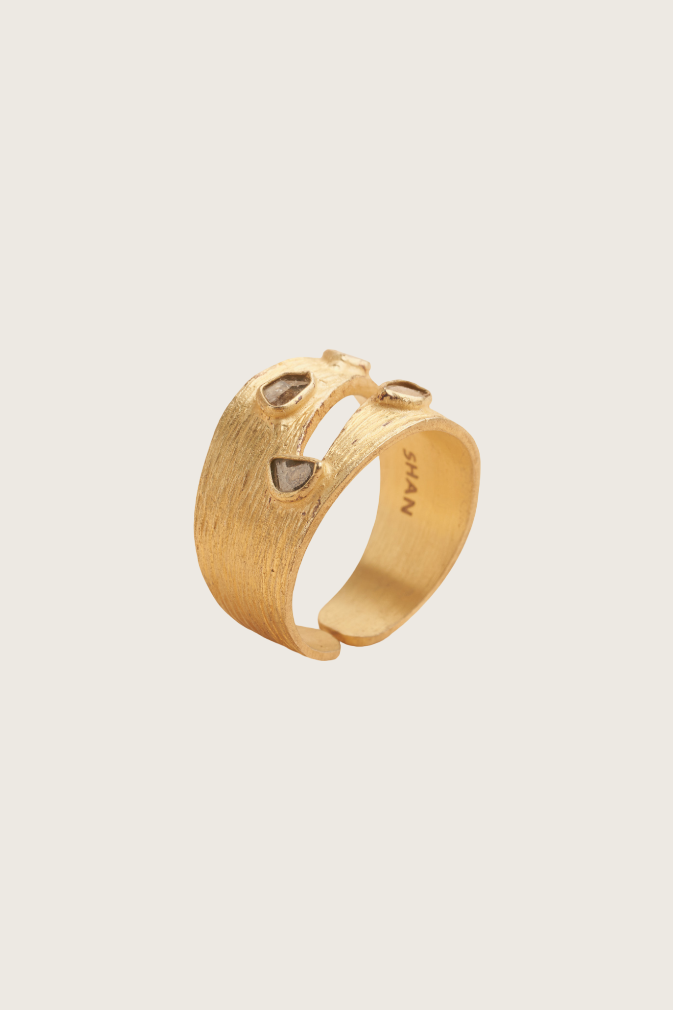 Aimouni 18K Recycled Fine Gold Plated Polki Diamond Ring