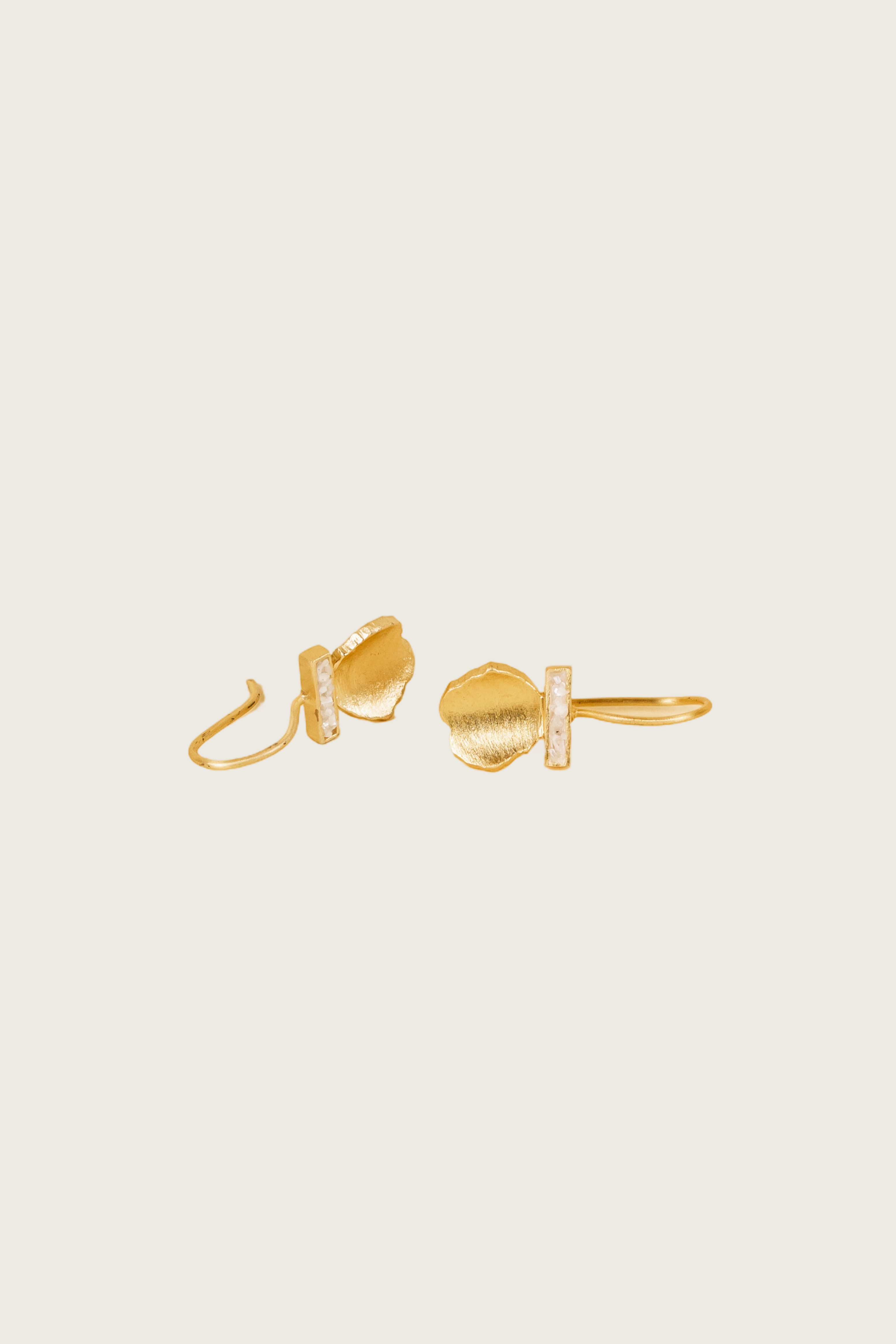Andriaka 18K Recycled Fine Gold Plated Quartz Earrings - 925 Silver Posts
