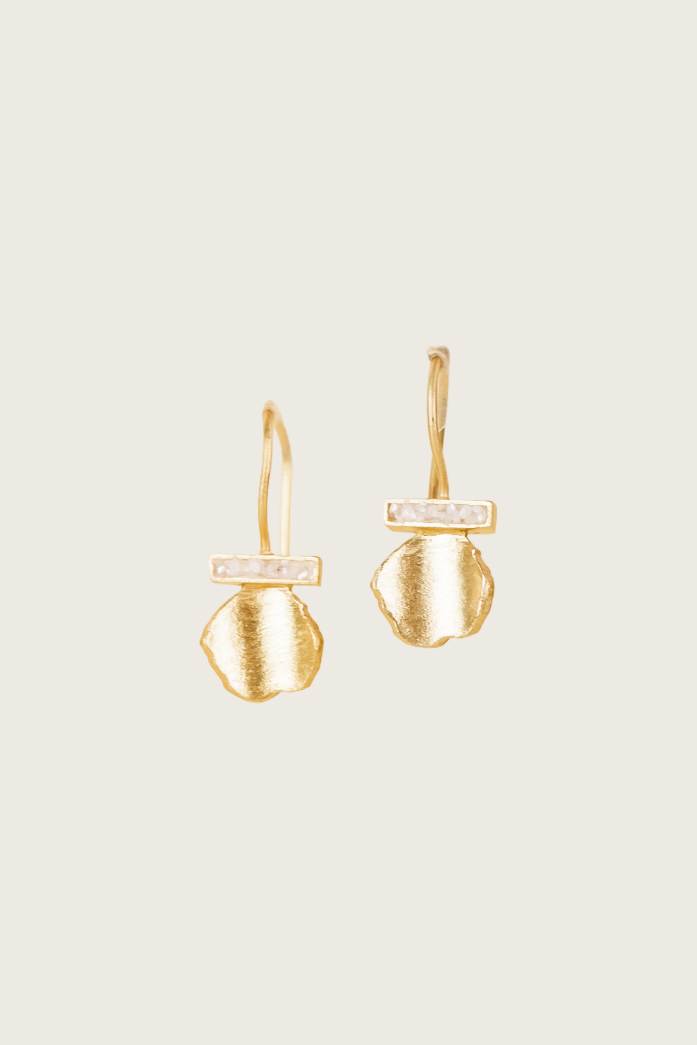 Andriaka 18K Recycled Fine Gold Plated Quartz Earrings - 925 Silver Posts