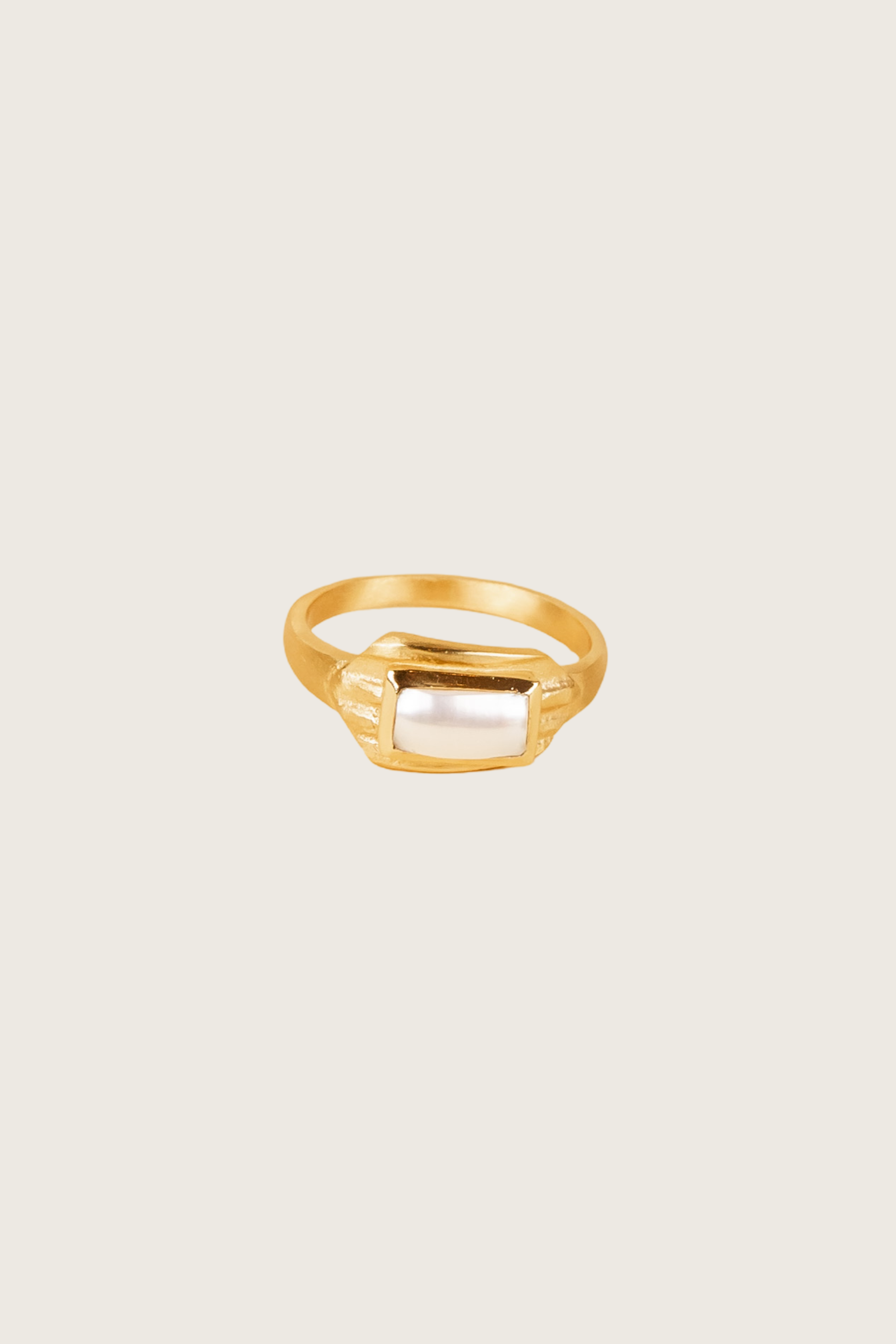 Caelia 18K Recycled Fine Gold Plated Freshwater Pearl Ring