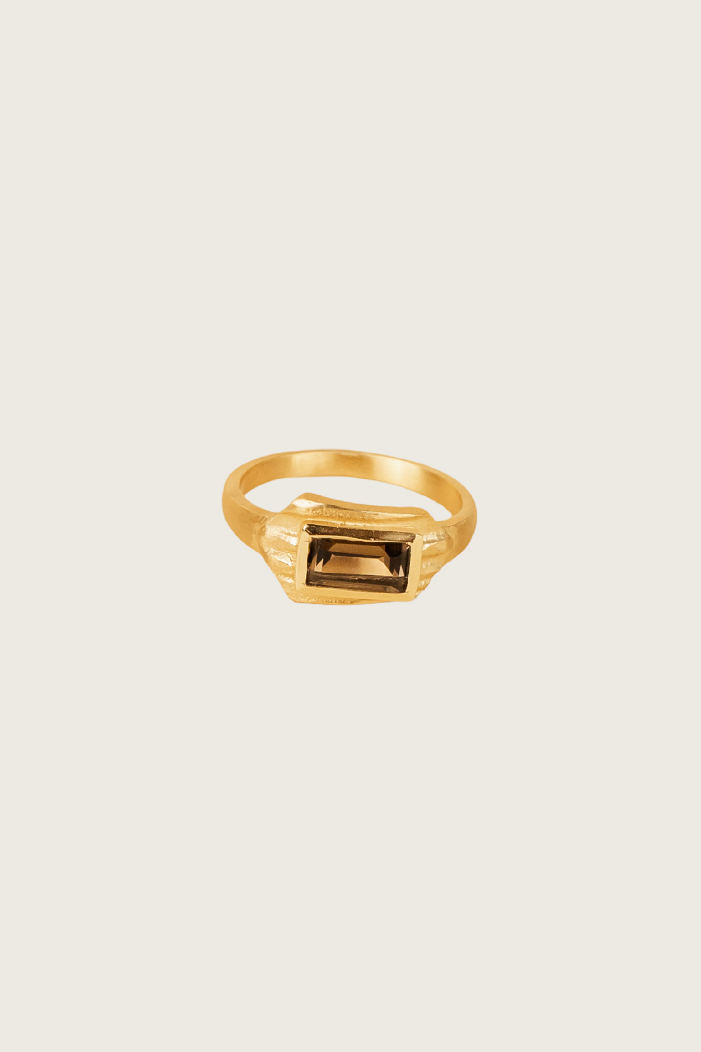 Caelia 18K Recycled Fine Gold Plated Smoky Topaz Ring