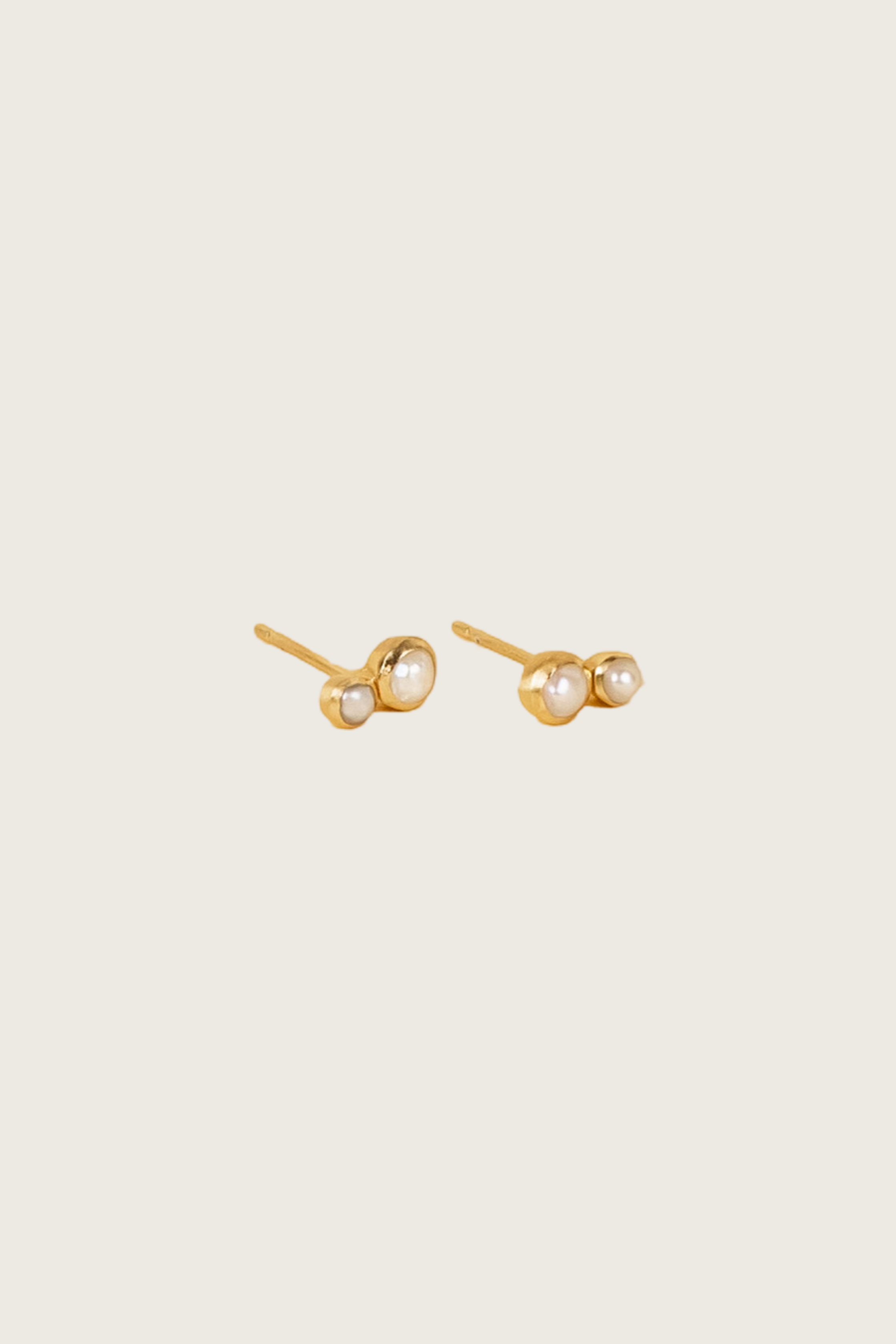 Celestia 18K Recycled Fine Gold Plated Freshwater Pearl Earrings - 925 Silver Posts