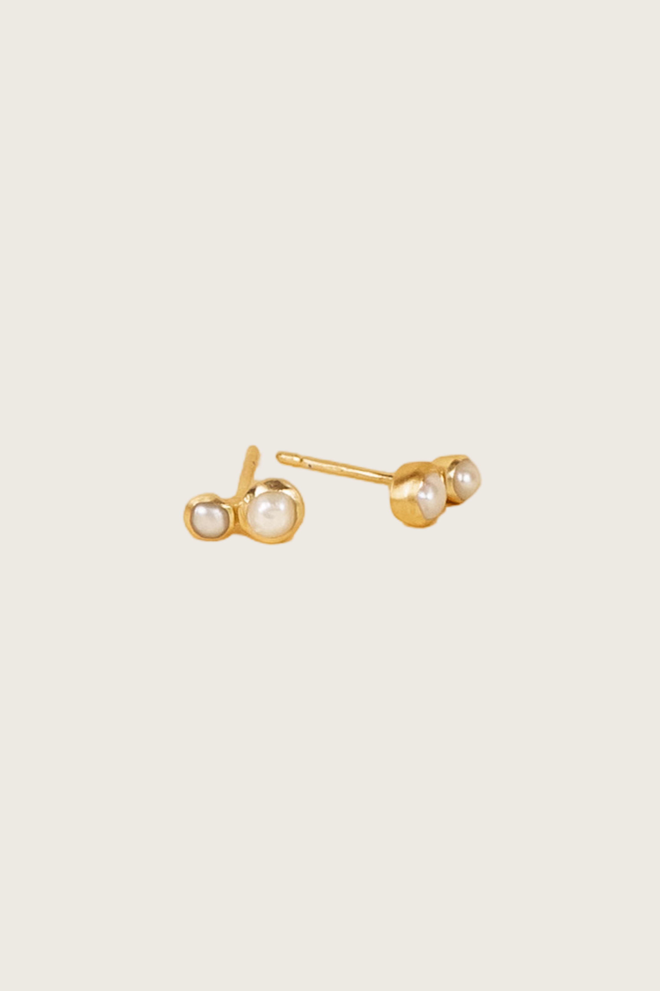 Celestia 18K Recycled Fine Gold Plated Freshwater Pearl Earrings - 925 Silver Posts