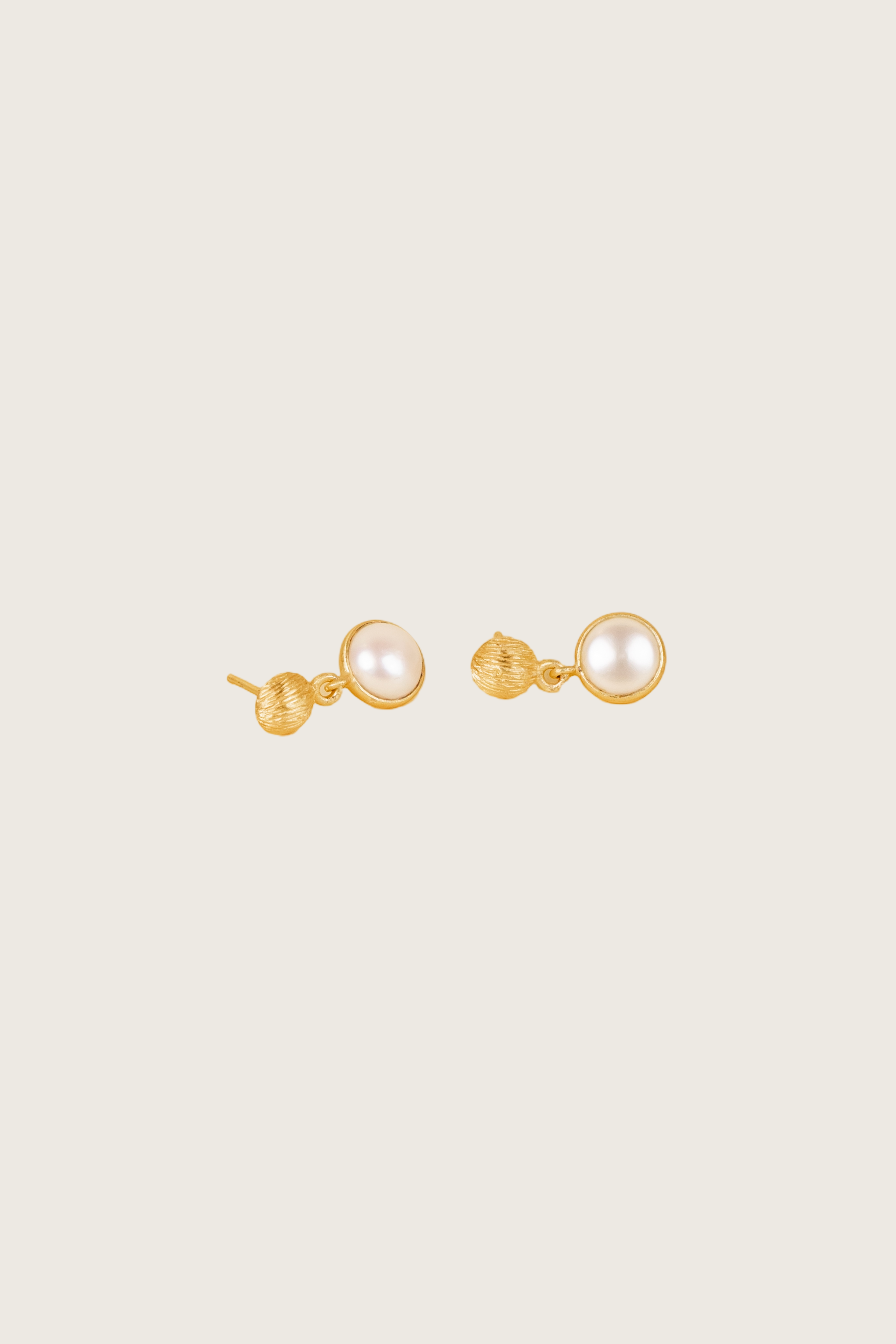 Chou 18K Recycled Fine Gold Plated Pearl Earrings - 925 Silver Posts