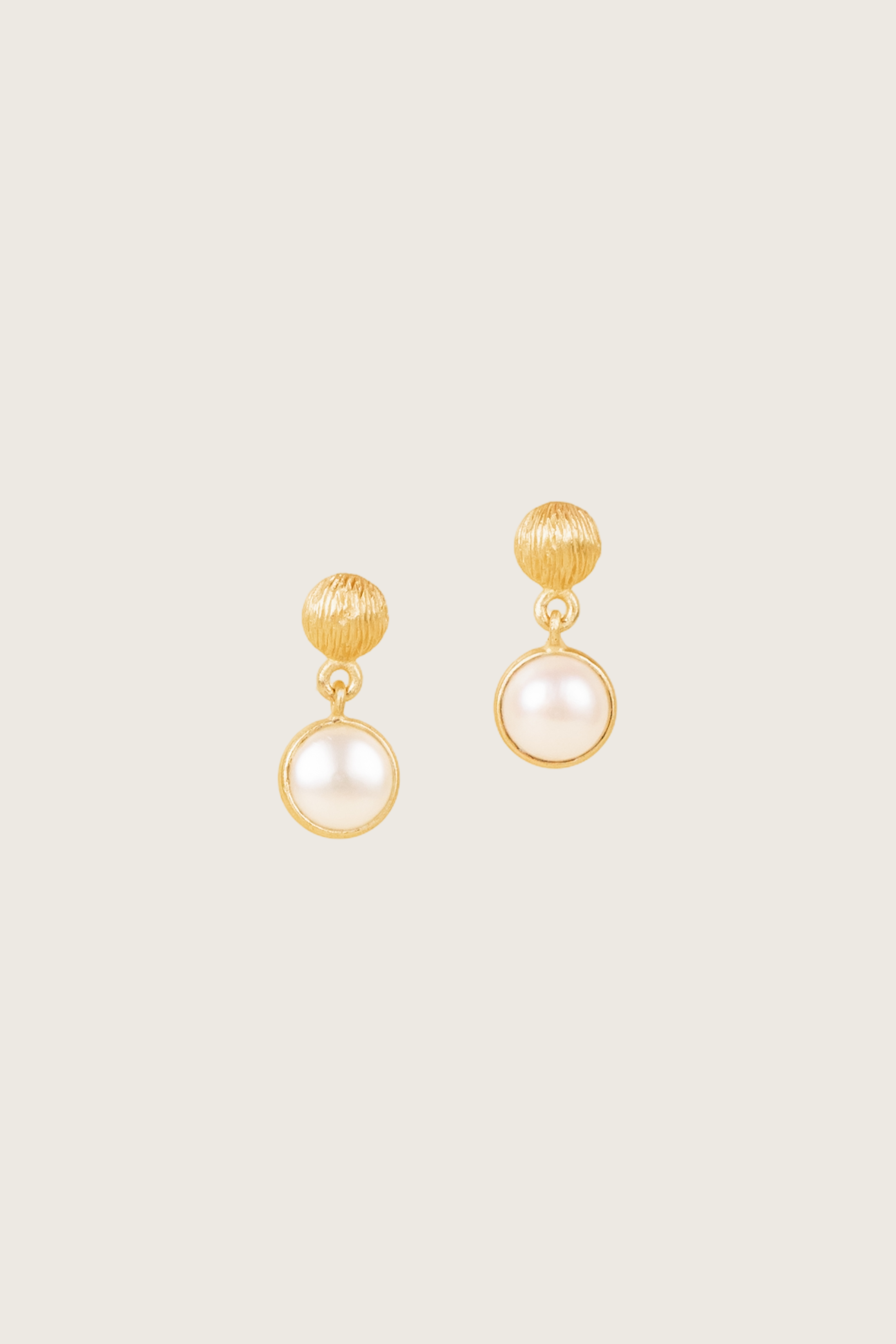 Chou 18K Recycled Fine Gold Plated Pearl Earrings - 925 Silver Posts