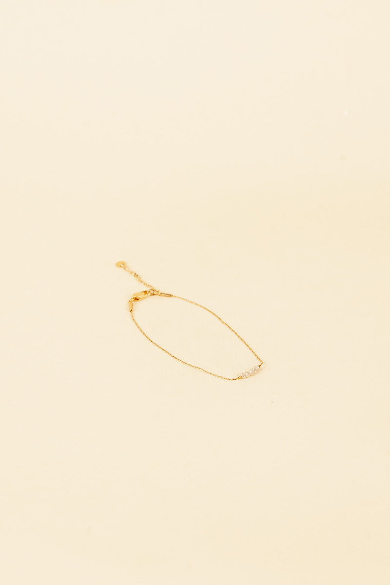 Jonit 14K Gold Inlay Marine Bluecrystal Bracelet