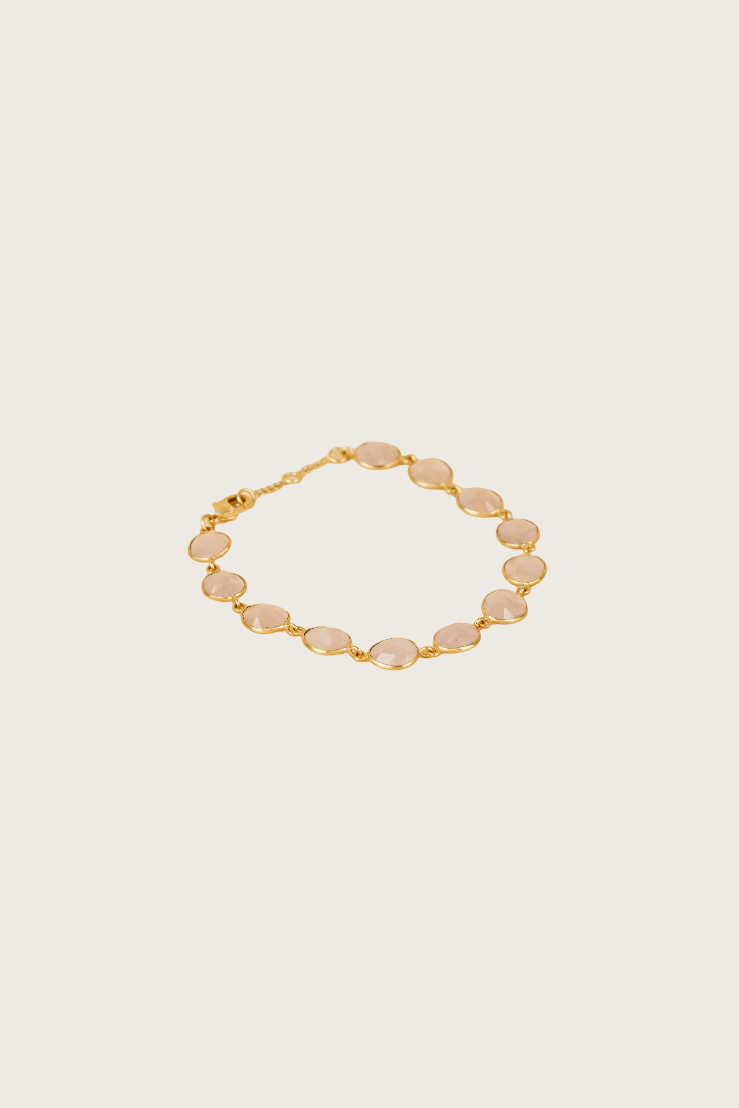 Ellipsi 18K Recycled Fine Gold Plated Peach Moonstone / Rose Quartz Bracelet