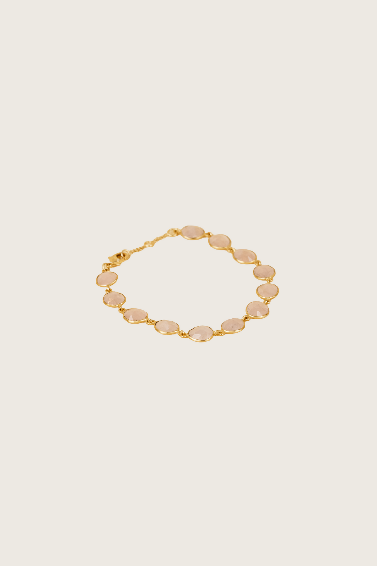 Ellipsi 18K Recycled Fine Gold Plated Peach Moonstone / Rose Quartz Bracelet